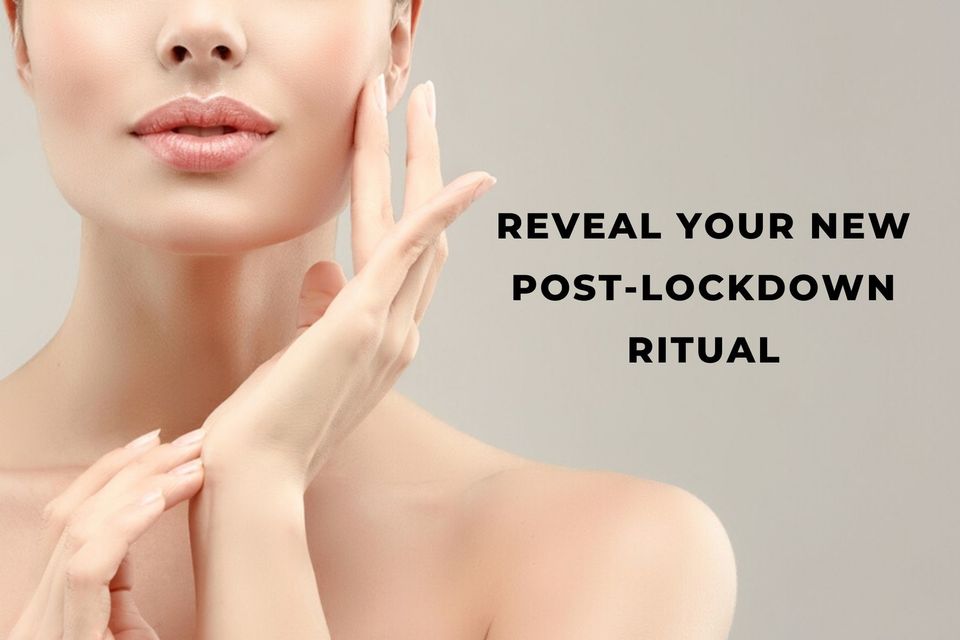 woman's hands touching a beautiful skin