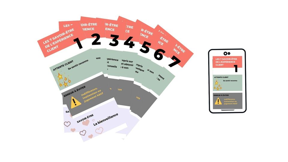 Mémo cards les 7 savoir être de l'expérience client