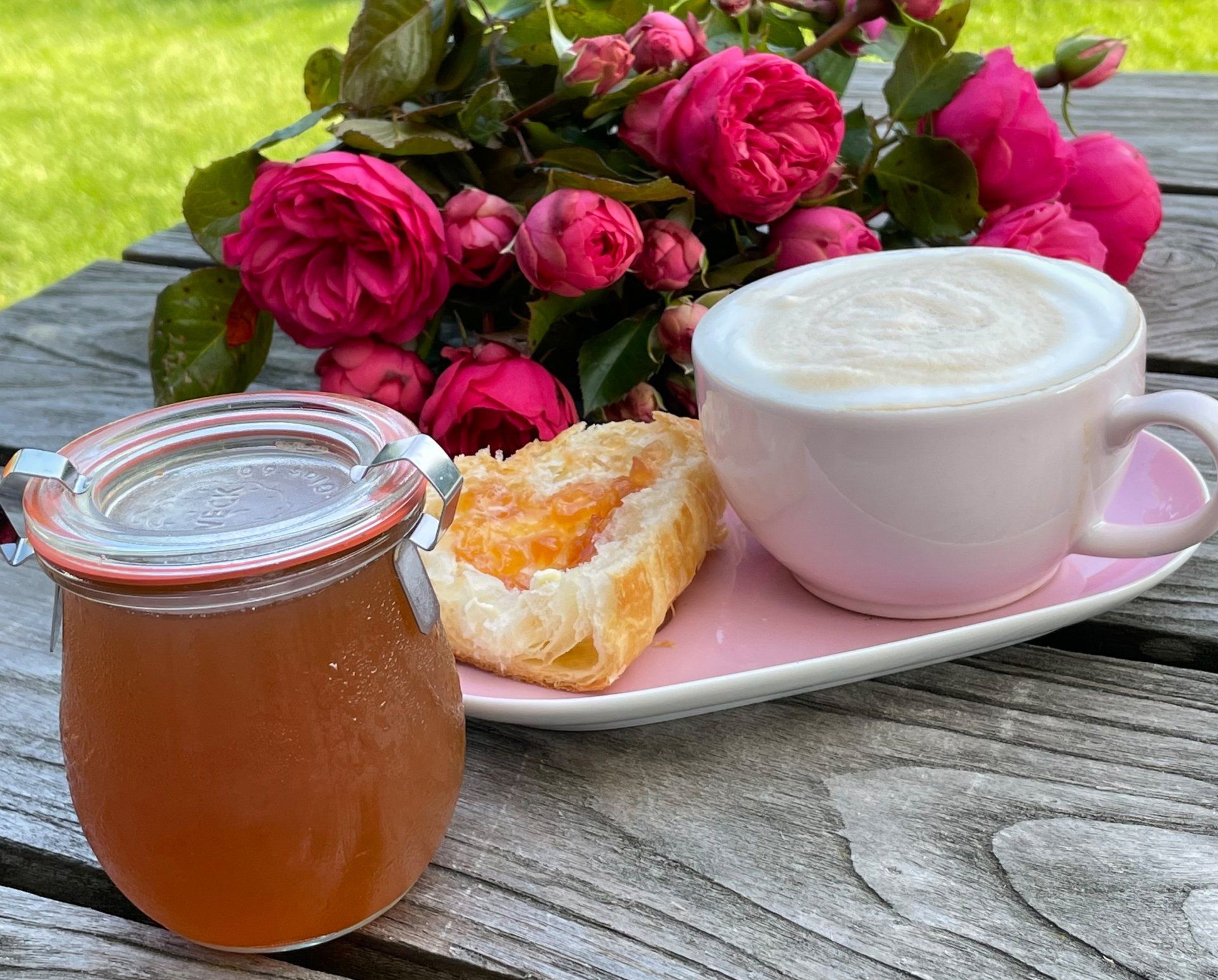 Gelee Frühstückstisch Sommer Cappucchino