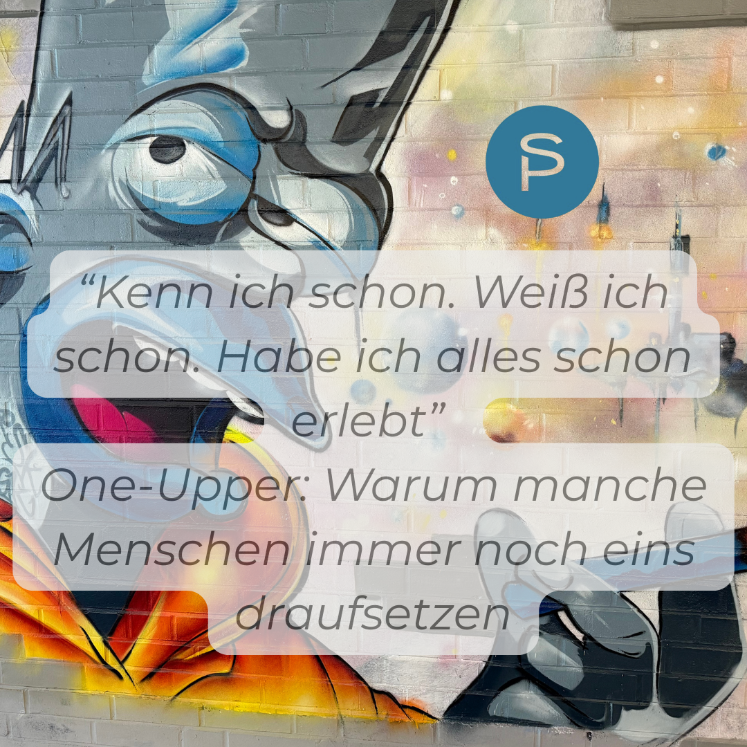 Blogbeitrag Hypnose Hamburg zu One-Uppern. Auf dem Bild ist ein Graffity eines rauchenden Homer Simp