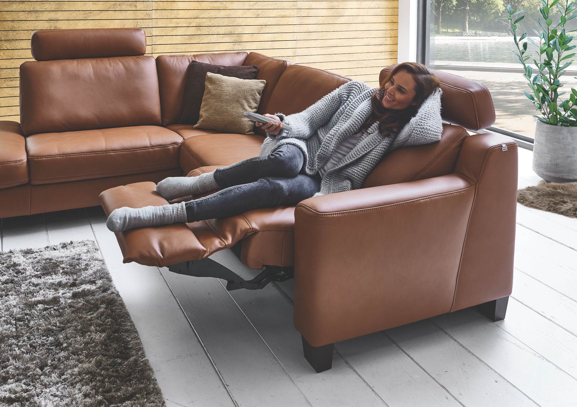 relaxverstellung sofastyle leder cognac