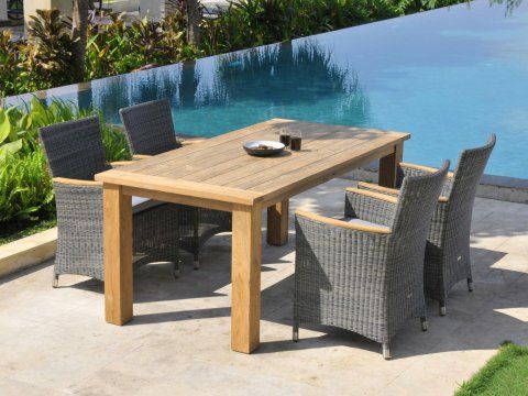 zebra sessel geflecht mit teakarmlehne Gartenmoebel Outdoor Living