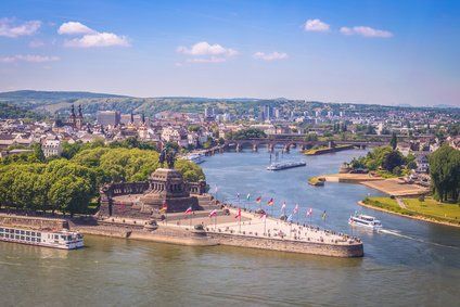 Deutsches Eck, Mündung von Mosel in den Rhein