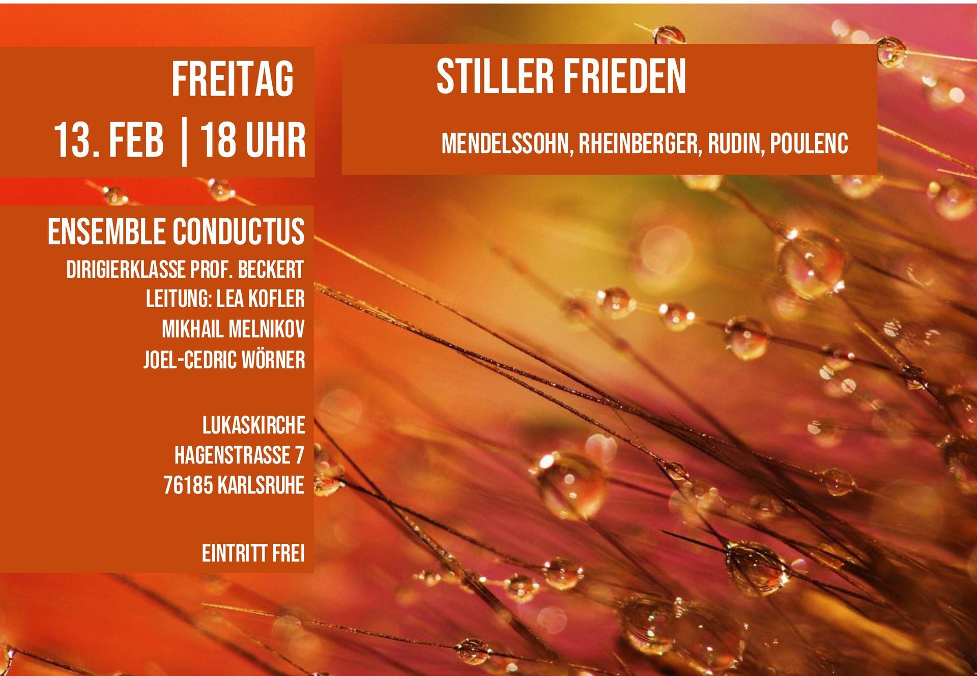 am Freitag 13.Februar, um 18 Uhr in der Lukaskirche