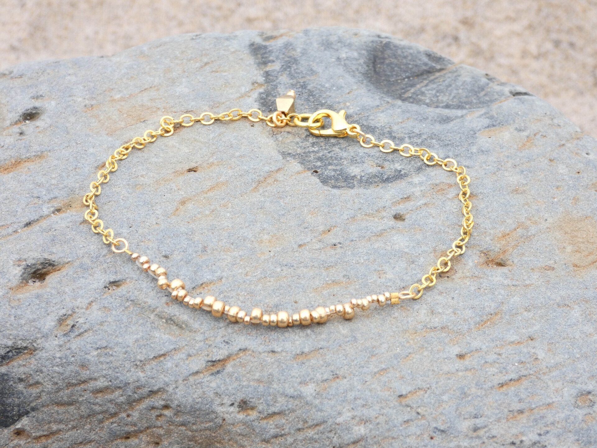 Fine Gold Scatter Bead Anklet
