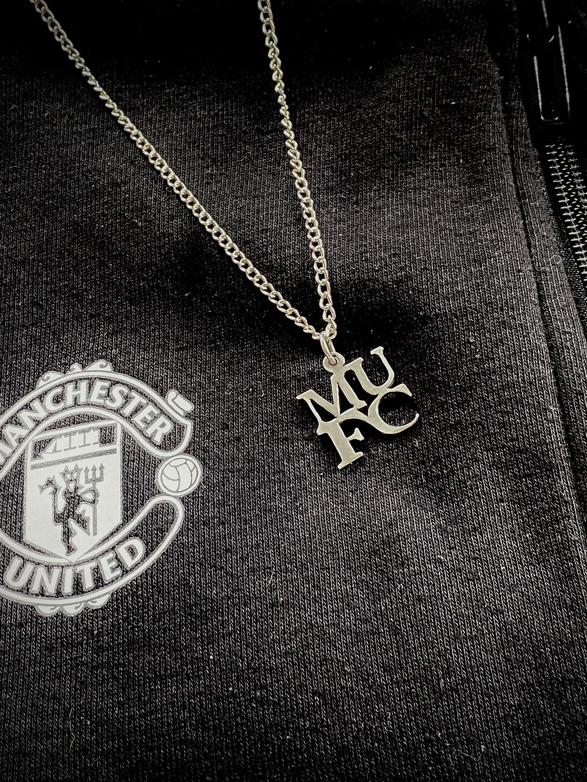 Sterling Silver MUFC Football Pendant