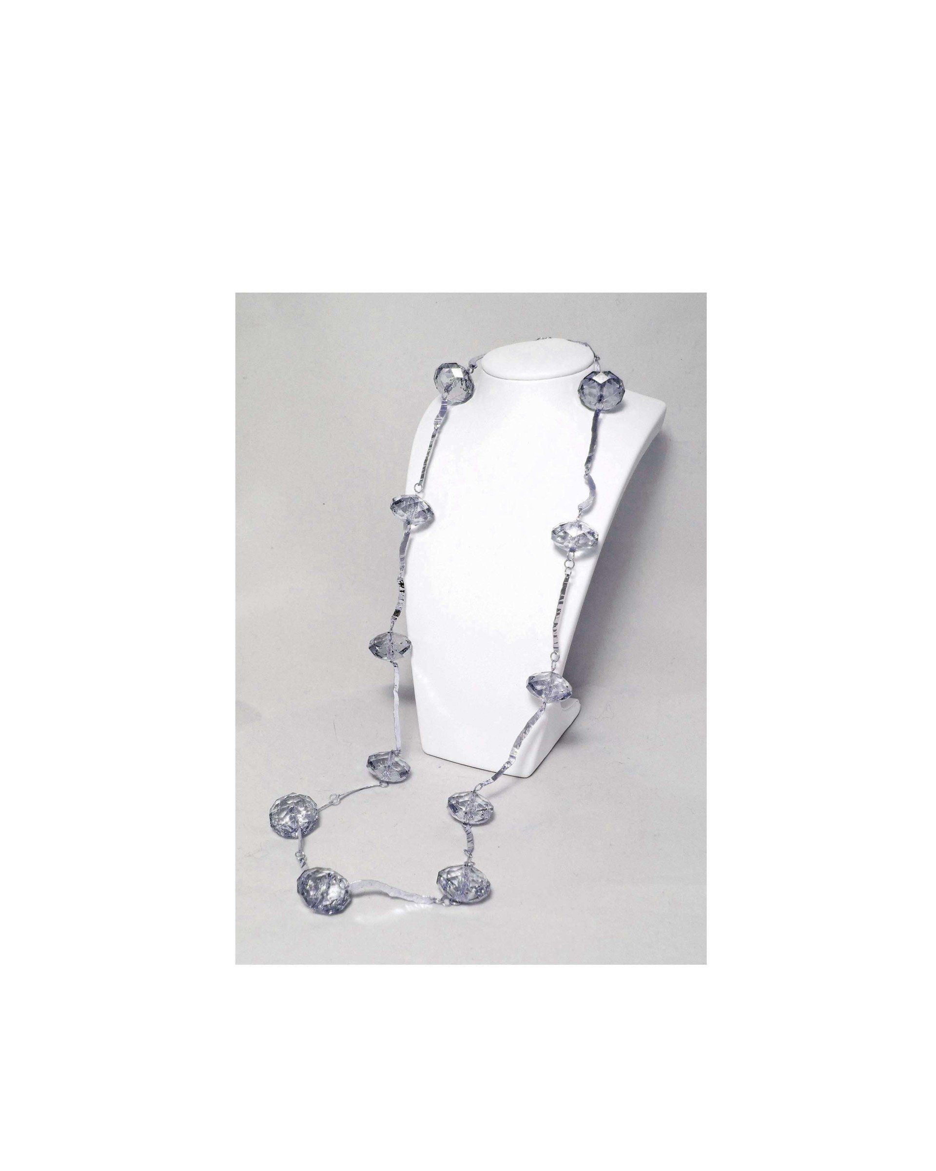 Large Charcoal Beaded Long Necklace