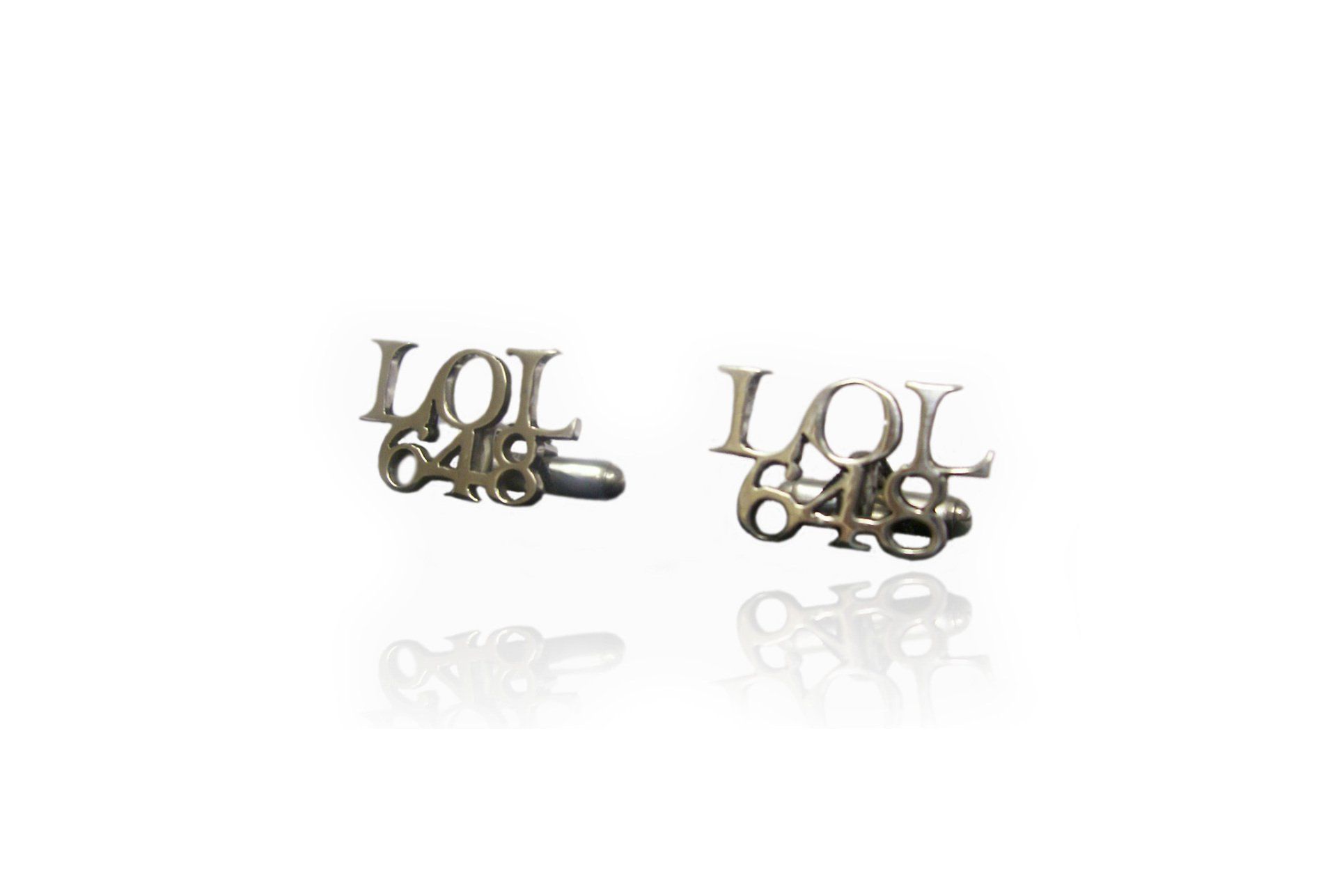 Sterling Silver Initial Cufflinks Hand-pierced initial L.O.L.648 with U arm & bar fittings.