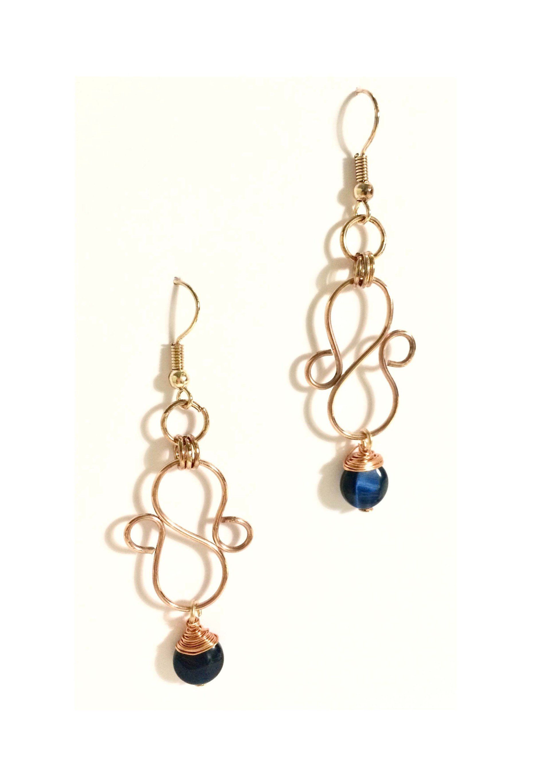 Mai Rose Blue Drop Earrings £6