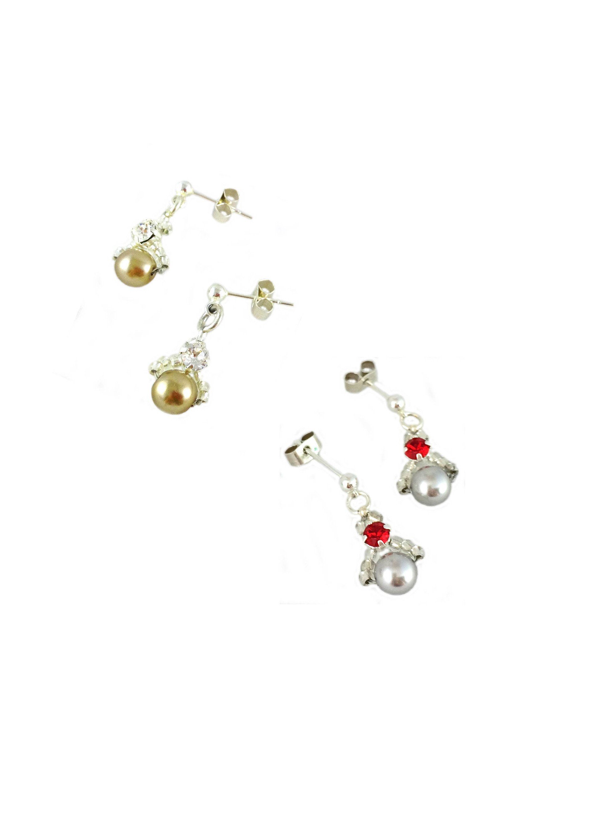 Cocoa & Clear, Grey & Red Paige drop Earrings £24.95