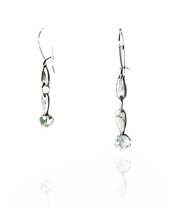 Sterling silver & Aquamarine drop earrings.