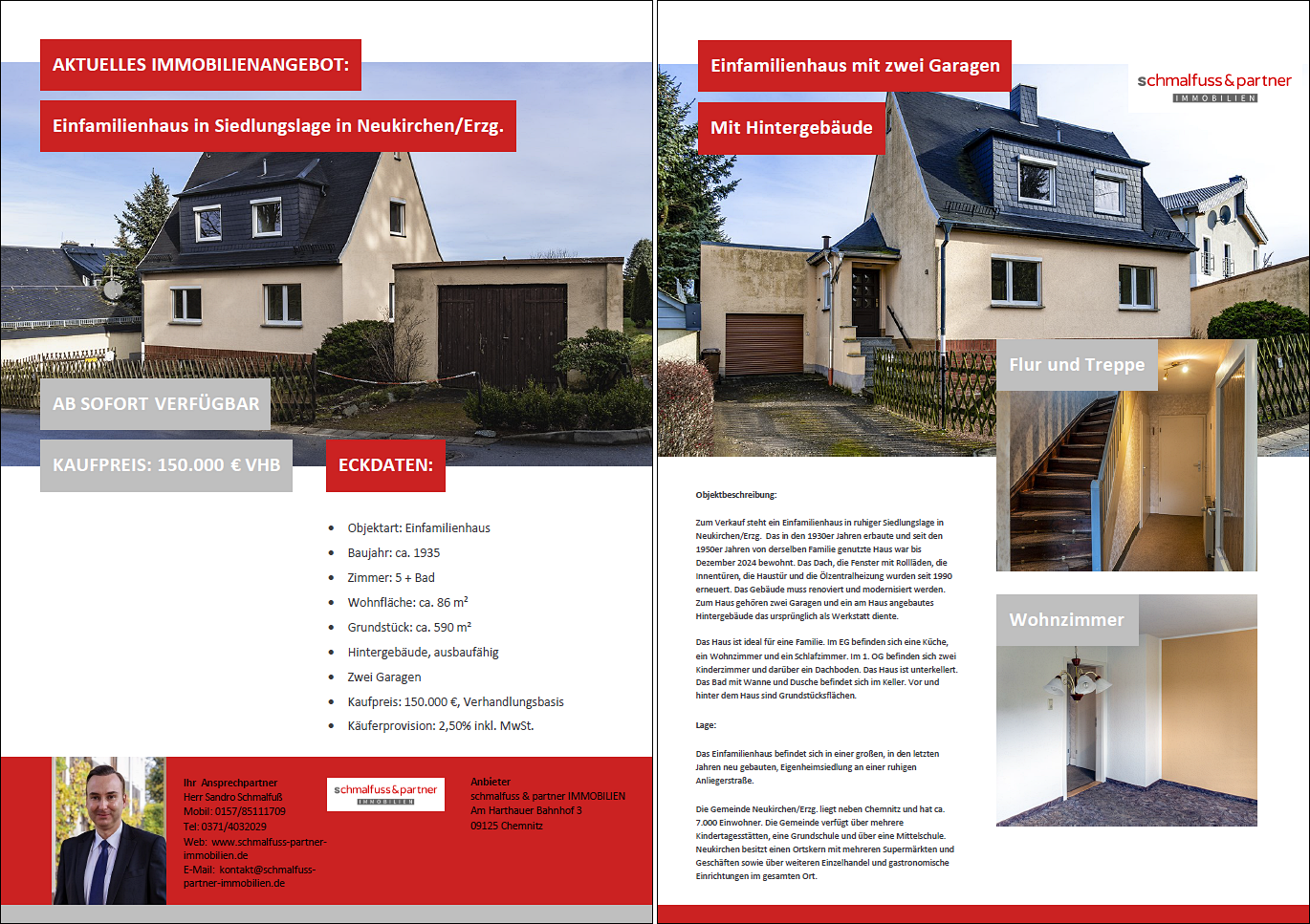 Das Kurzexposé von schmalfuss & partner Immobilien - Immobilienmakler Chemnitz