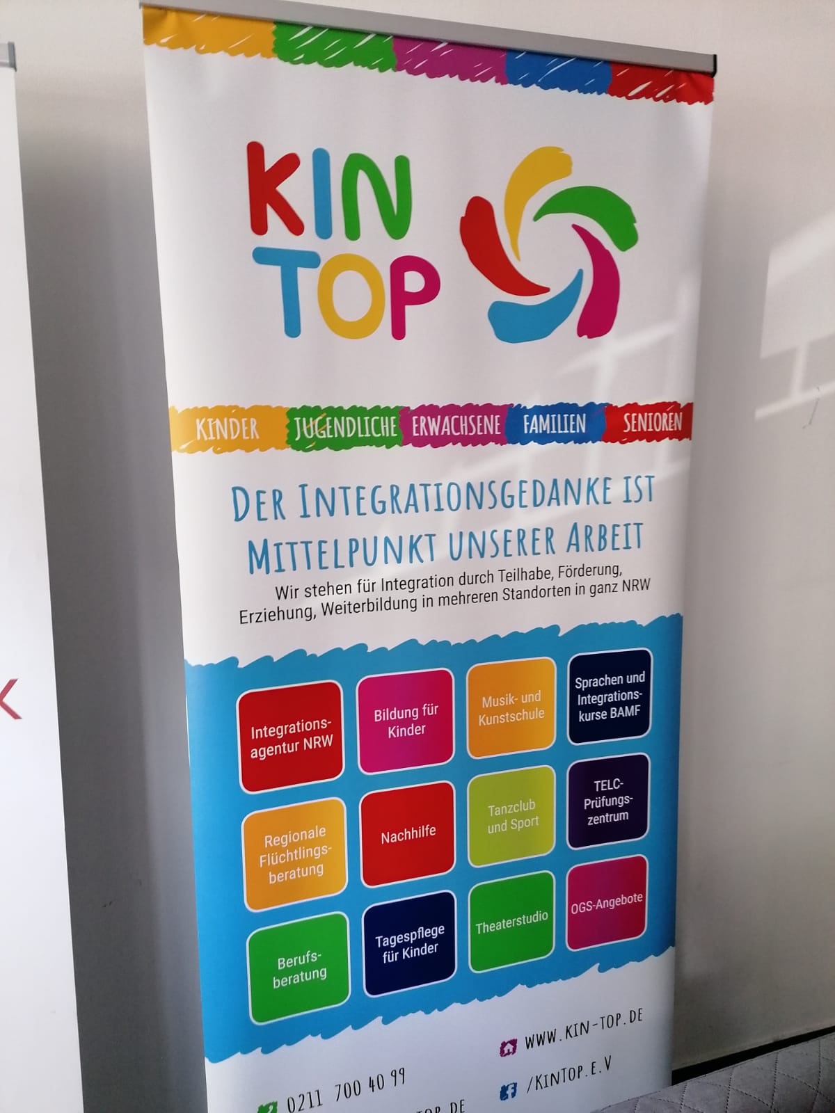 Aufsteller von KinTop - bei den Elterngesprächen des Elternetzwerk NRW