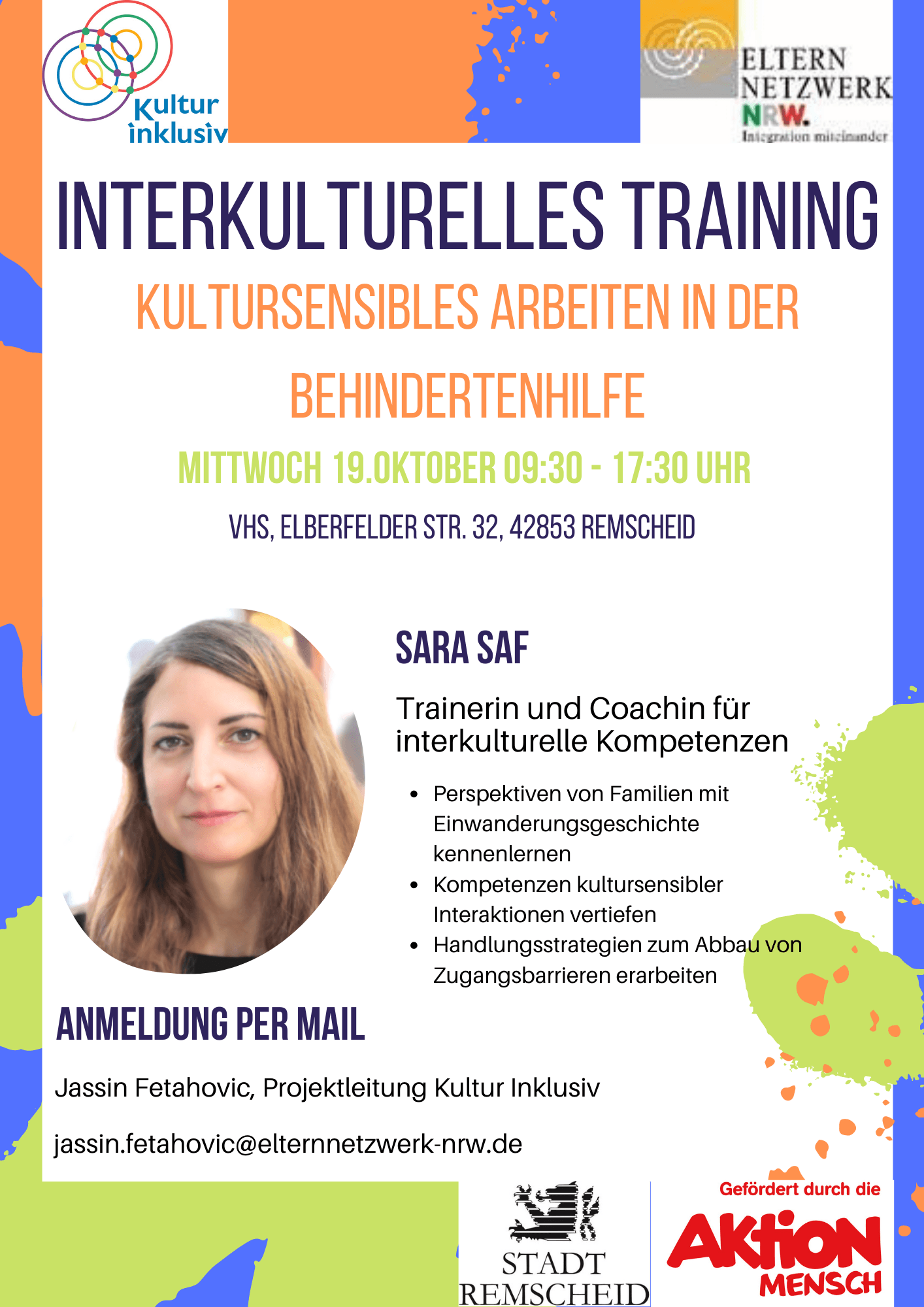 Einladung zum Interkulturellen Training im Projekt Kultur Inklusiv zum Kultursensiblen Arbeiten in der Behindertenhilfe 2022