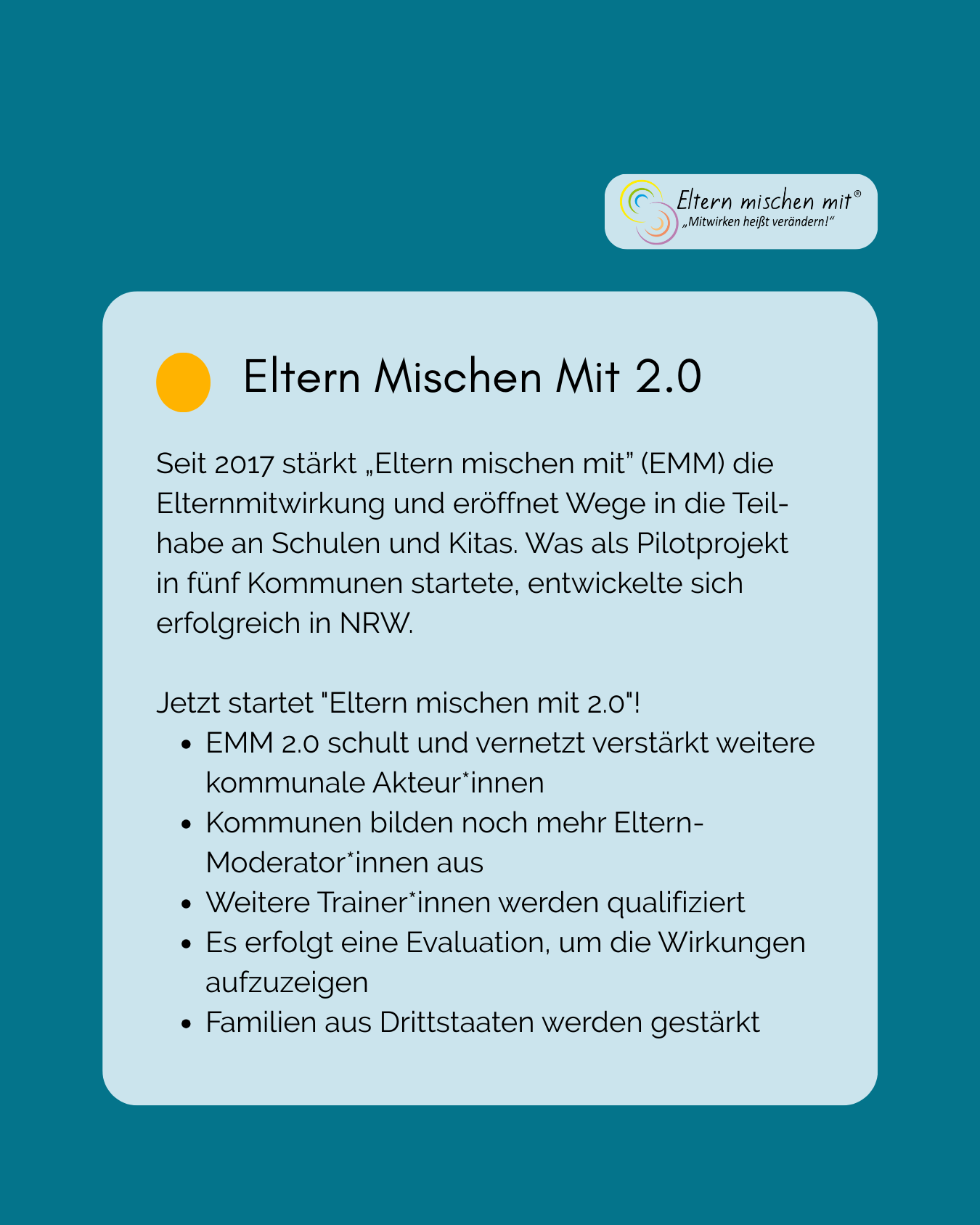 Zum Projektstart von Eltern Mischen Mit 2.0 eine kurze Erklärung über das Projekt