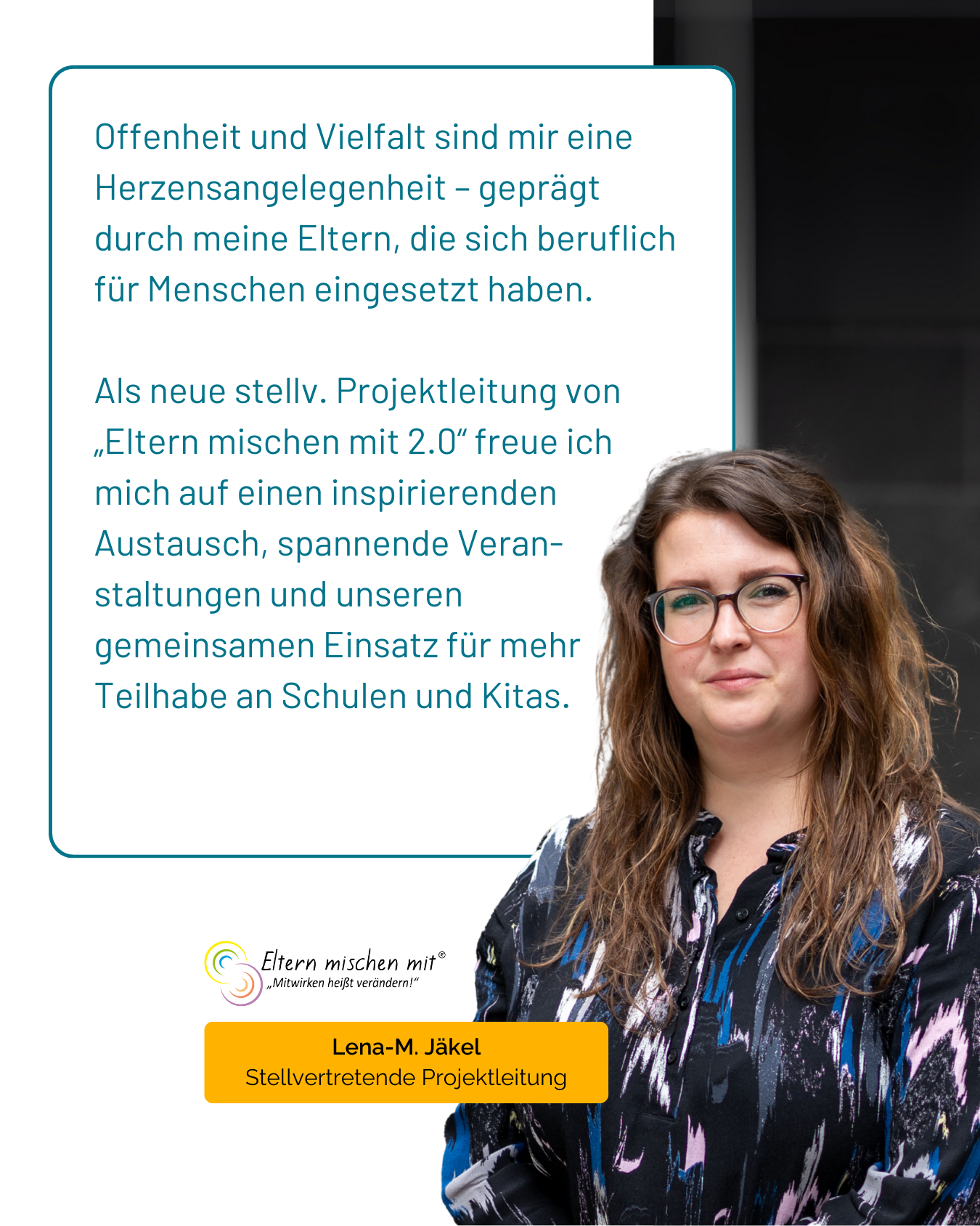Lena Jäkel spricht über ihre Arbeit als stellvertretende Projektleitung im neuen Projekt