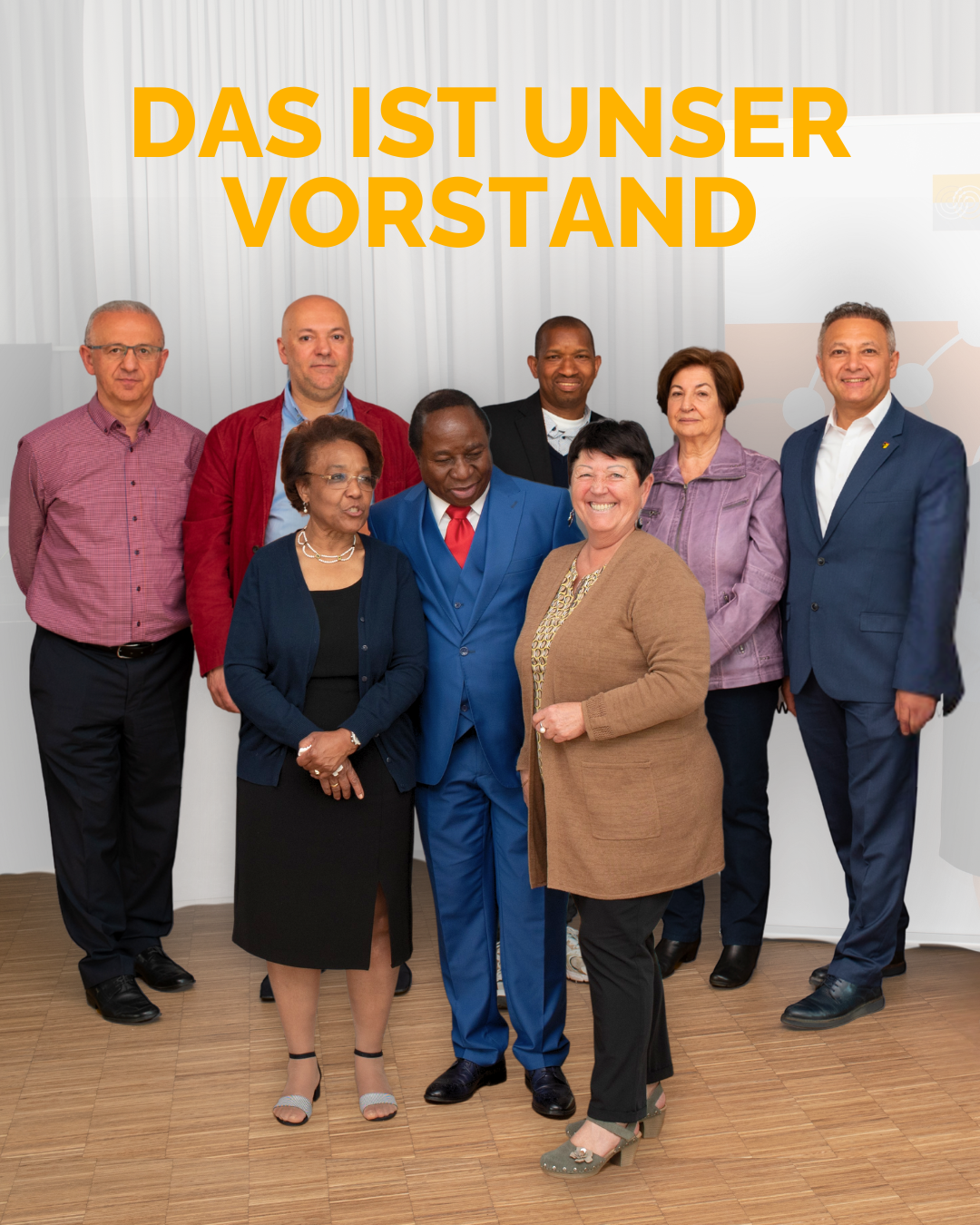 Vorstandsmitglieder Elternnetzwerk NRW. E. Celik, A. Yildirim, A.S. Condé, L. Rohden, S. Kosar, K. Hiffa, Dr. D. Mukuna, A. Weber