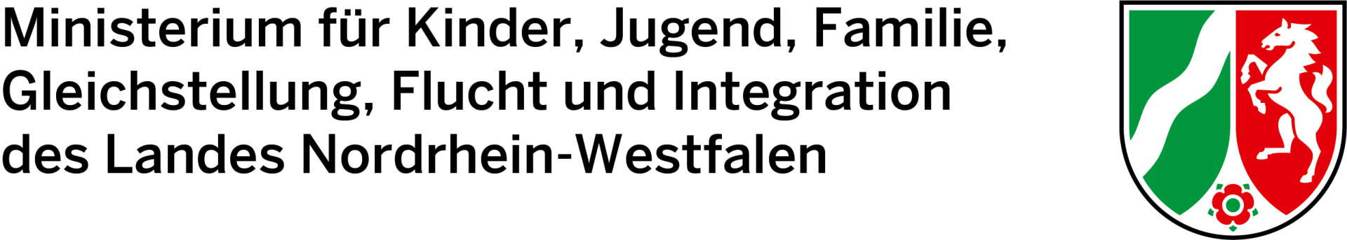 Logo des Ministerium für Kinder, Jugend, Familie, Gleichstellung, Flucht und Integration des Landes Nordrhein-Westfalen