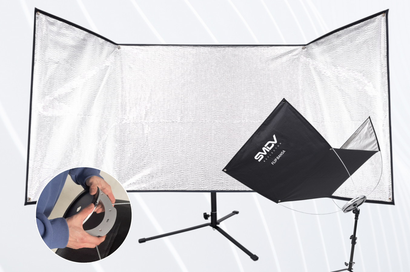 Mejora el control de la luz en tus sesiones con el Reflector Flip Kit Bansa de SMDV. Portátil, versá