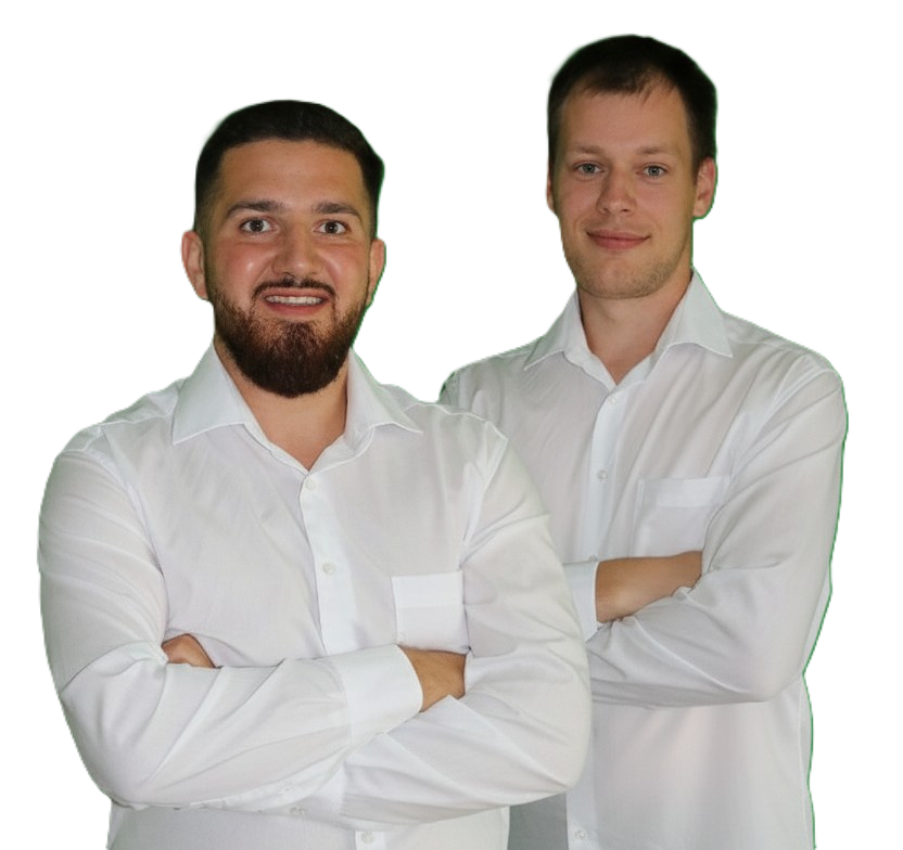 Geschäftsführer Simon Breitbarth und Mohamed Ahmad vom Ingenieurbüro Haus+Grün – unabhängige Bauingenieure für Energieberatung, energetische Sanierung und Baugutachten