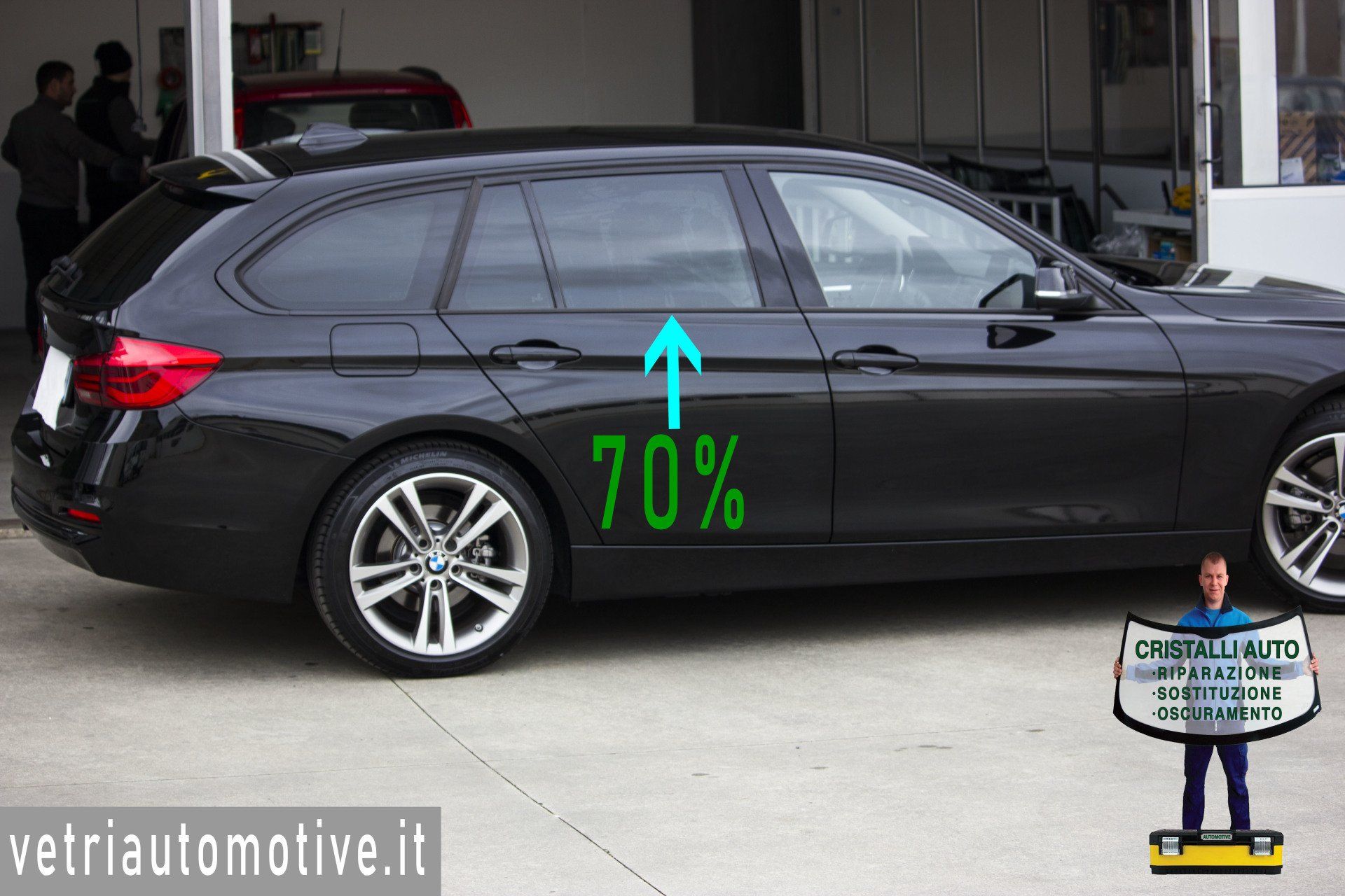 Oscuramento vetri auto pellicole oscuranti tonalità scuro, 20, HP20, FPER20, ASWF, AMERICAN STANDARD WINDOW FILMS, SUNTEK, LLUMAR, 3M, GLOBAL, WINDOW TINT, BMW SERIE 3, BMW SERIES 3, BMW F31.