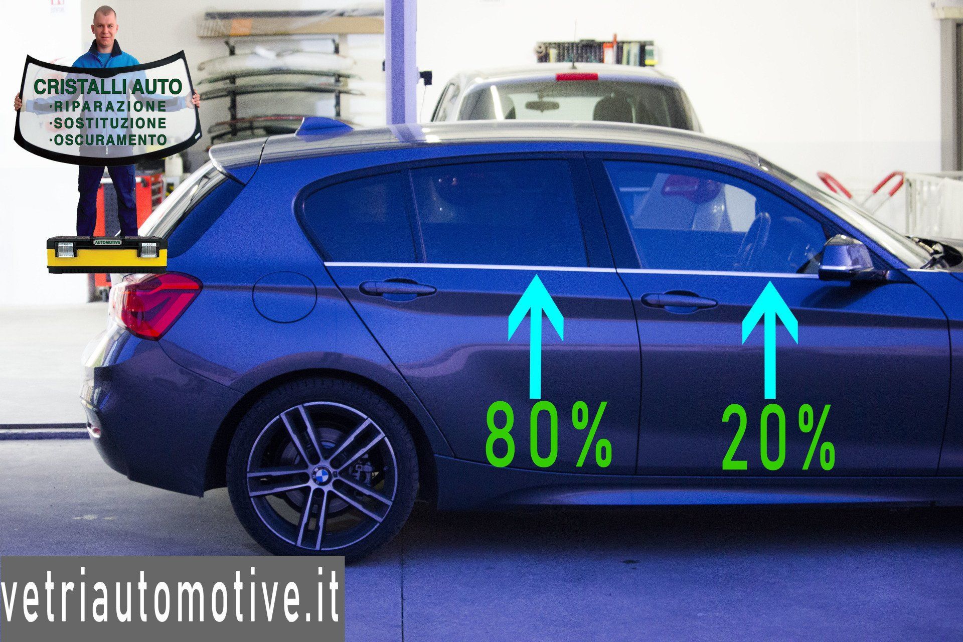 Oscuramento vetri auto pellicole oscuranti tonalità scuro, 35, HP35, FPER35, ASWF, AMERICAN STANDARD WINDOW FILMS, SUNTEK, LLUMAR, 3M, GLOBAL, WINDOW TINT, BMW SERIE 1, BMW F40.
