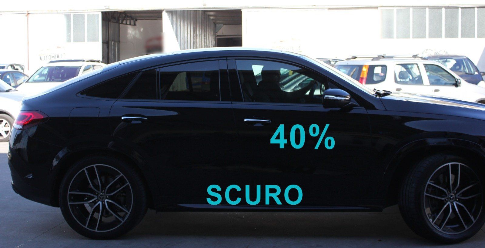 Merceds GLE oscuramento vetri auto con tonalità gradazione 40%