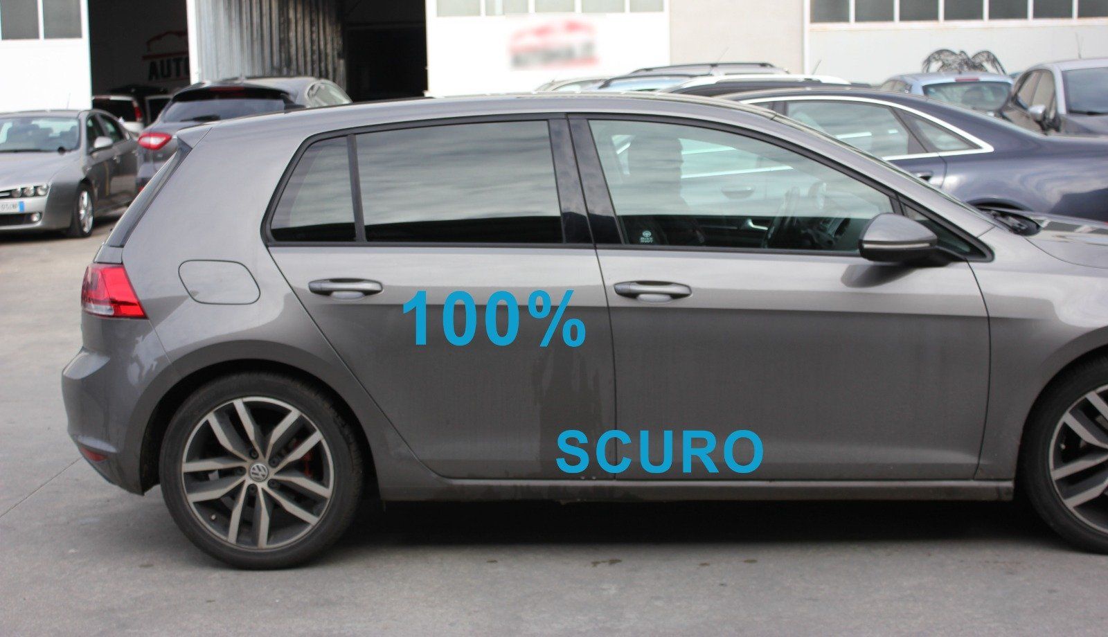 VW Golf 7 oscuramento vetri auto con tonalità gradazione 100%