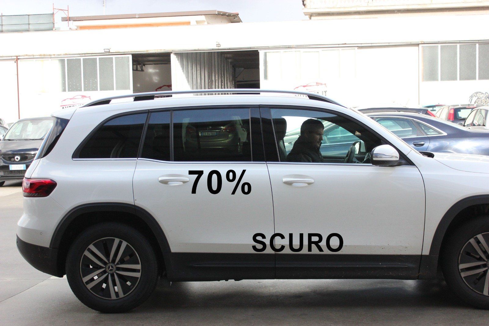 Mercede GLB oscuramento vetri auto con tonalità gradazione 70%