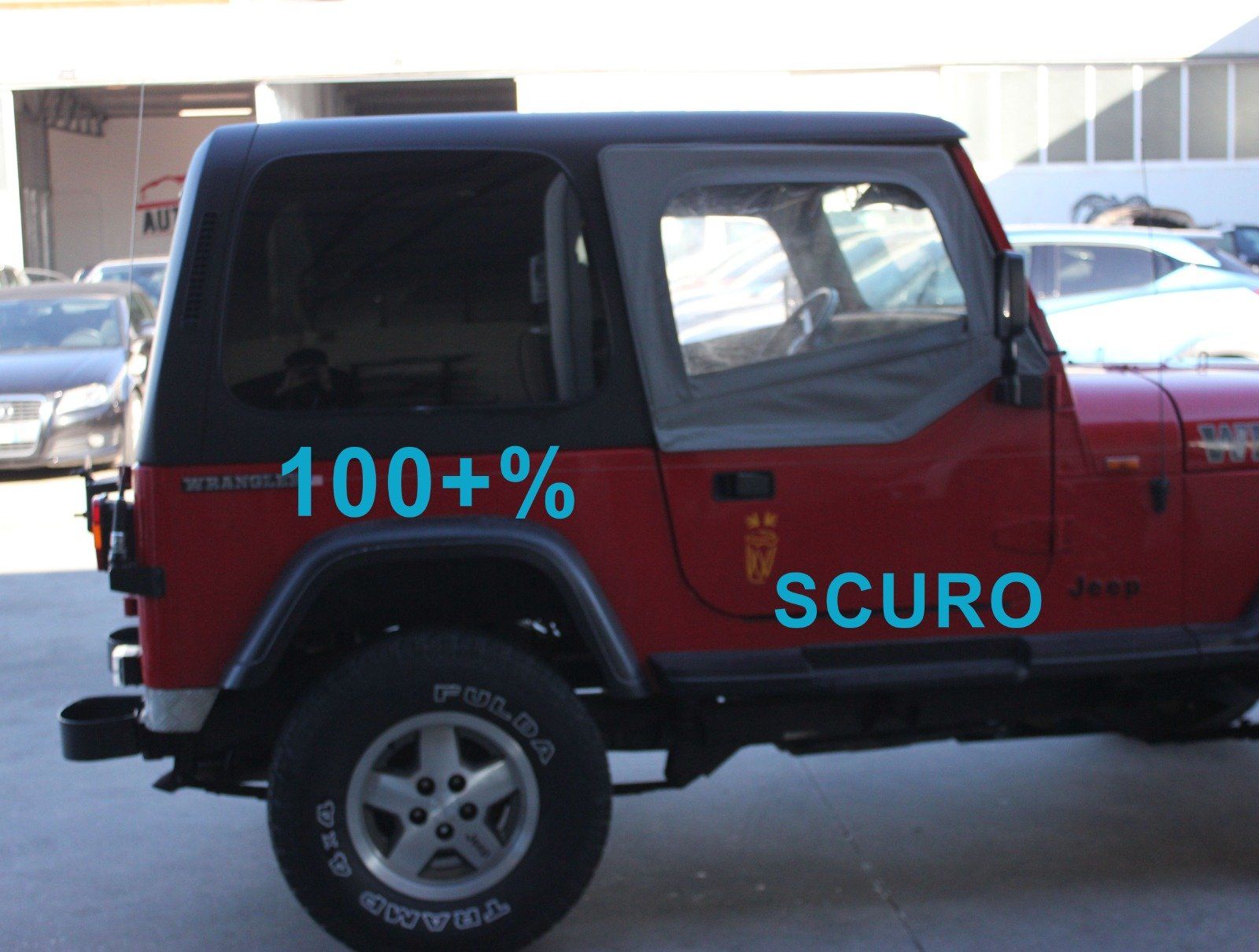 Jeep Wrangler con Hard Top oscuramento vetri auto con tonalità gradazione 100%