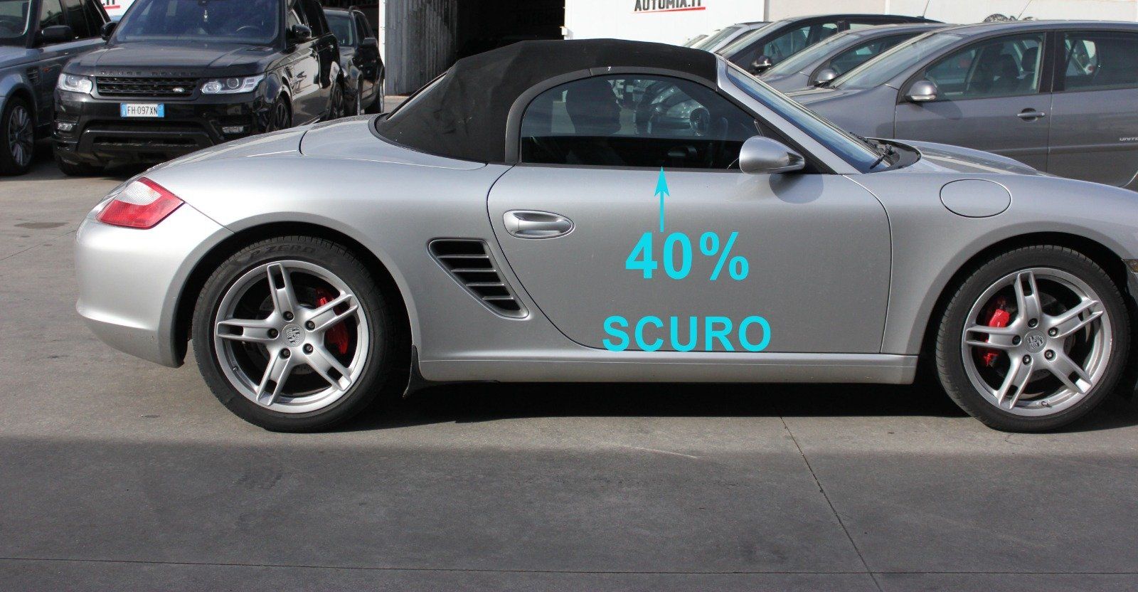 Porshe Cabrio Oscuramento vetri dei sportelli anteriore con tonalità 40%