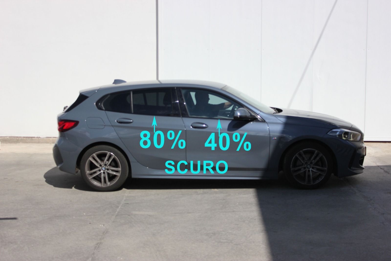 Nuova BMW Serie 1 Oscuramento vetri parte posteriore  con tonalità di scuro 80%