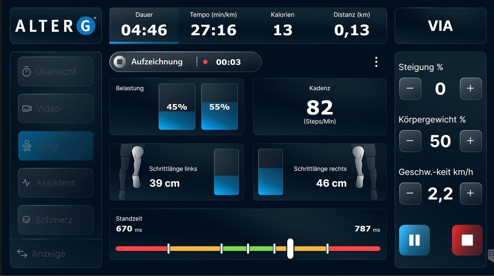 Schwerlos Laufen zur Körpergewichtsentlastung in Ettlingen
