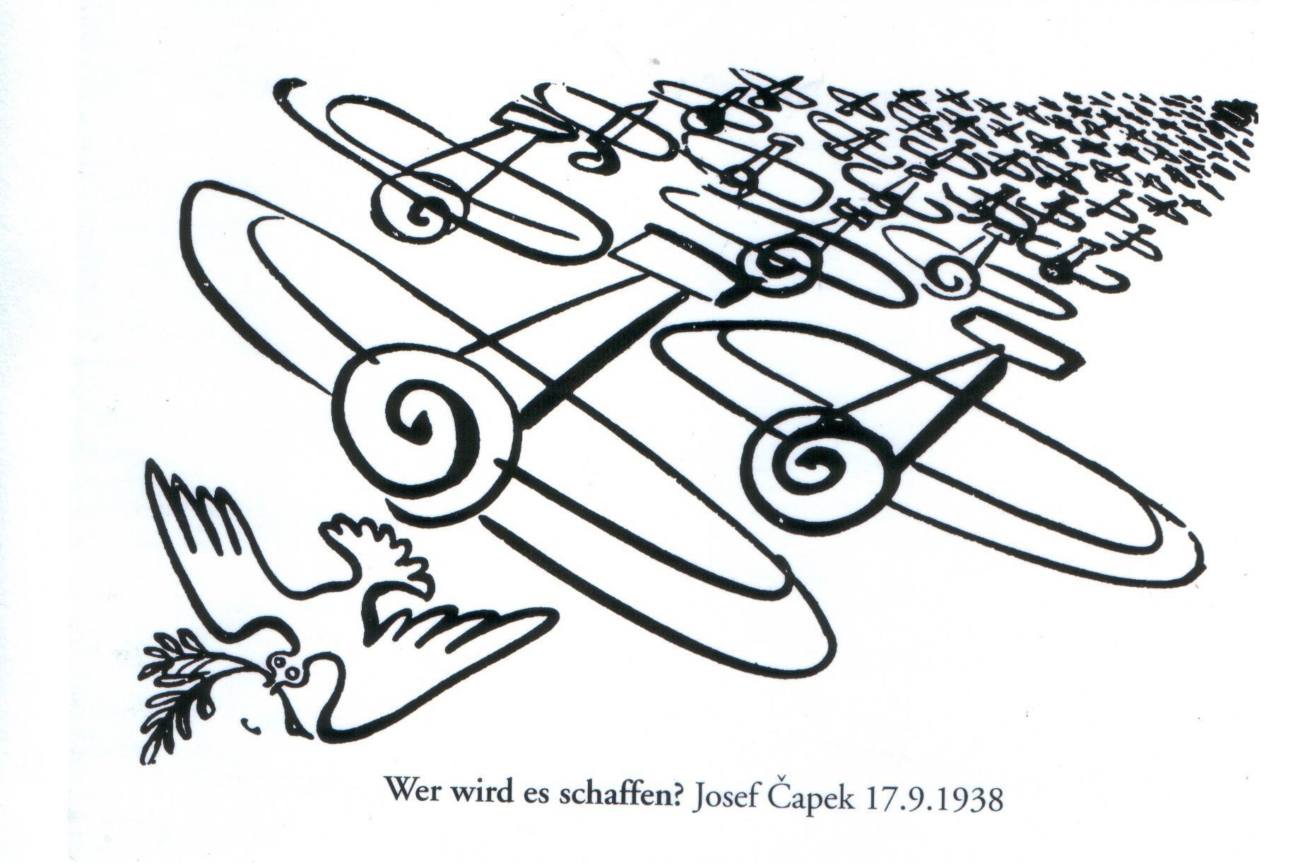 Karikatur von Josef Čapek 17.9.1938