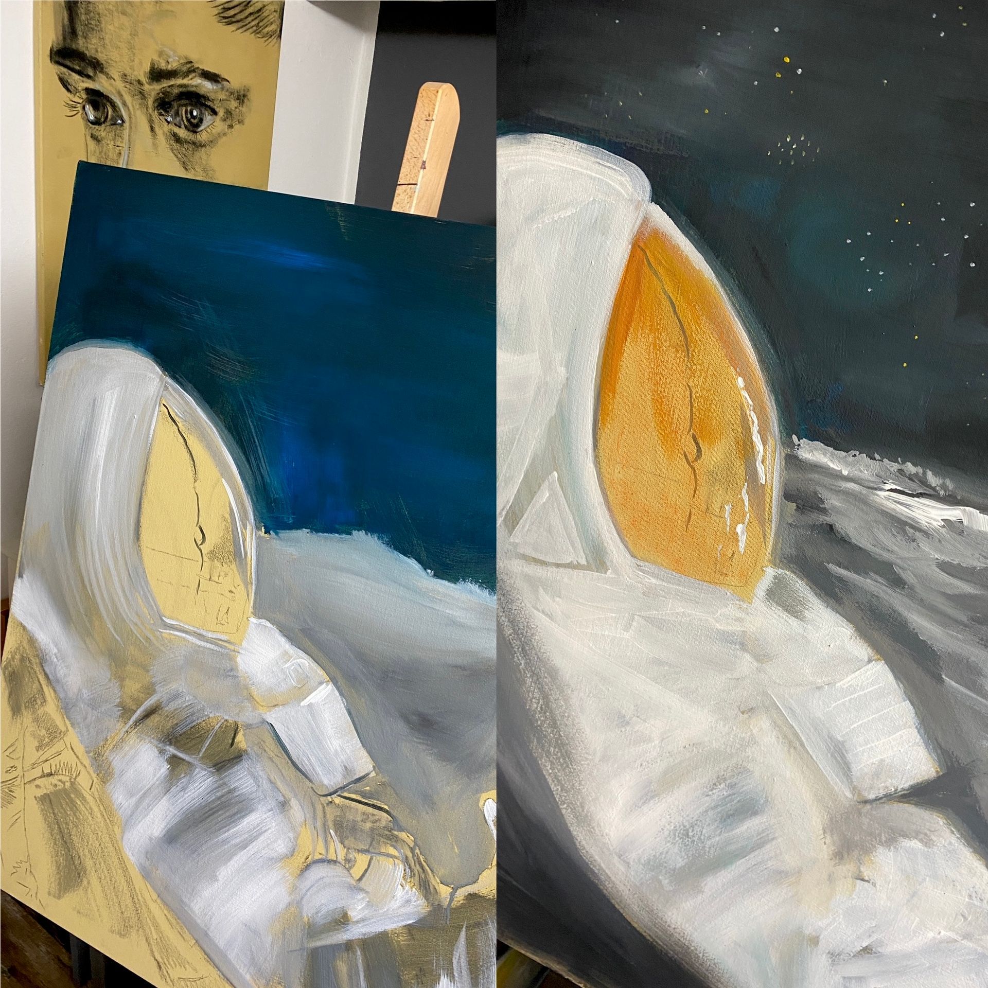 Astronaut, Leiwand, Acryl, Einzelstück