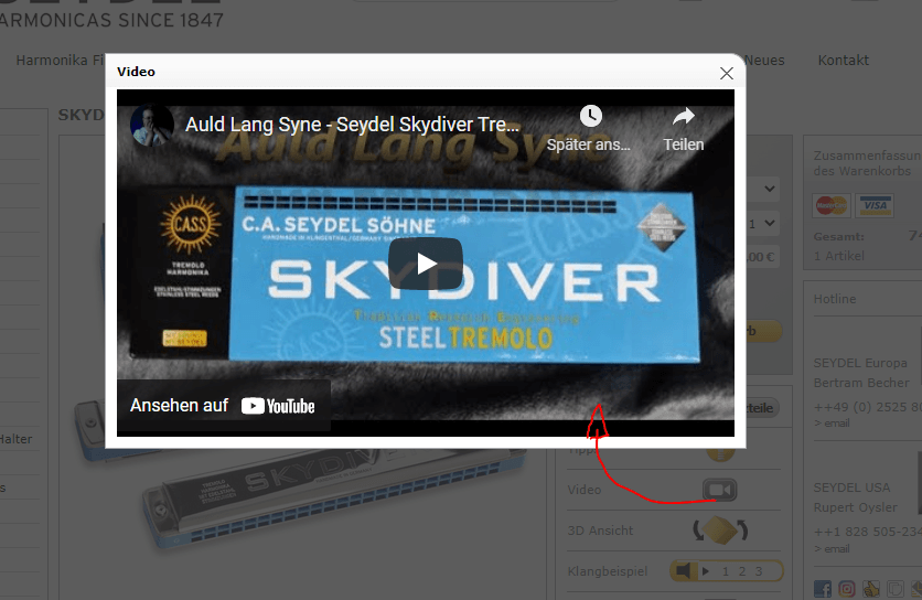 Dieses Video von mir ist jetzt als Beispiel-Video auf der Seydel Website.
