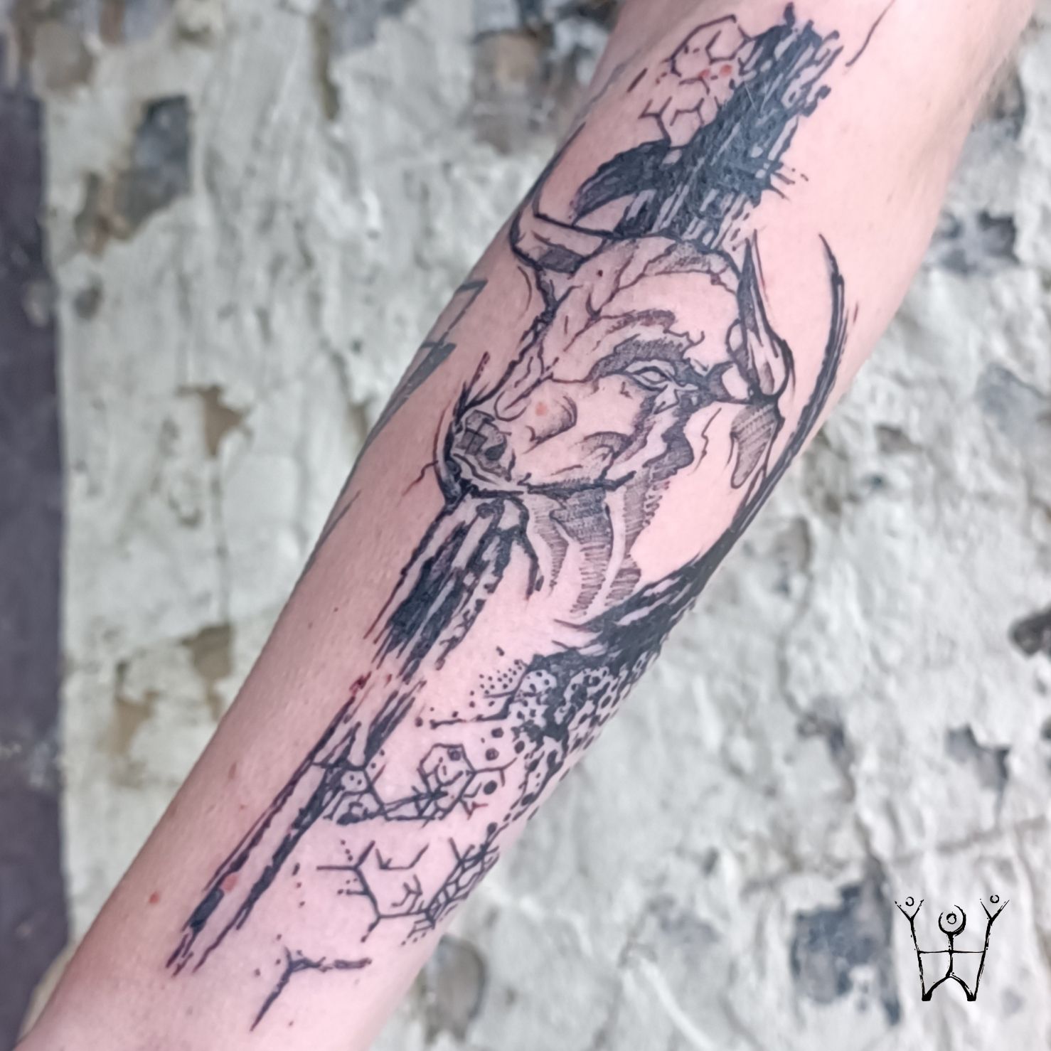 Stier im Trash Polka Stil