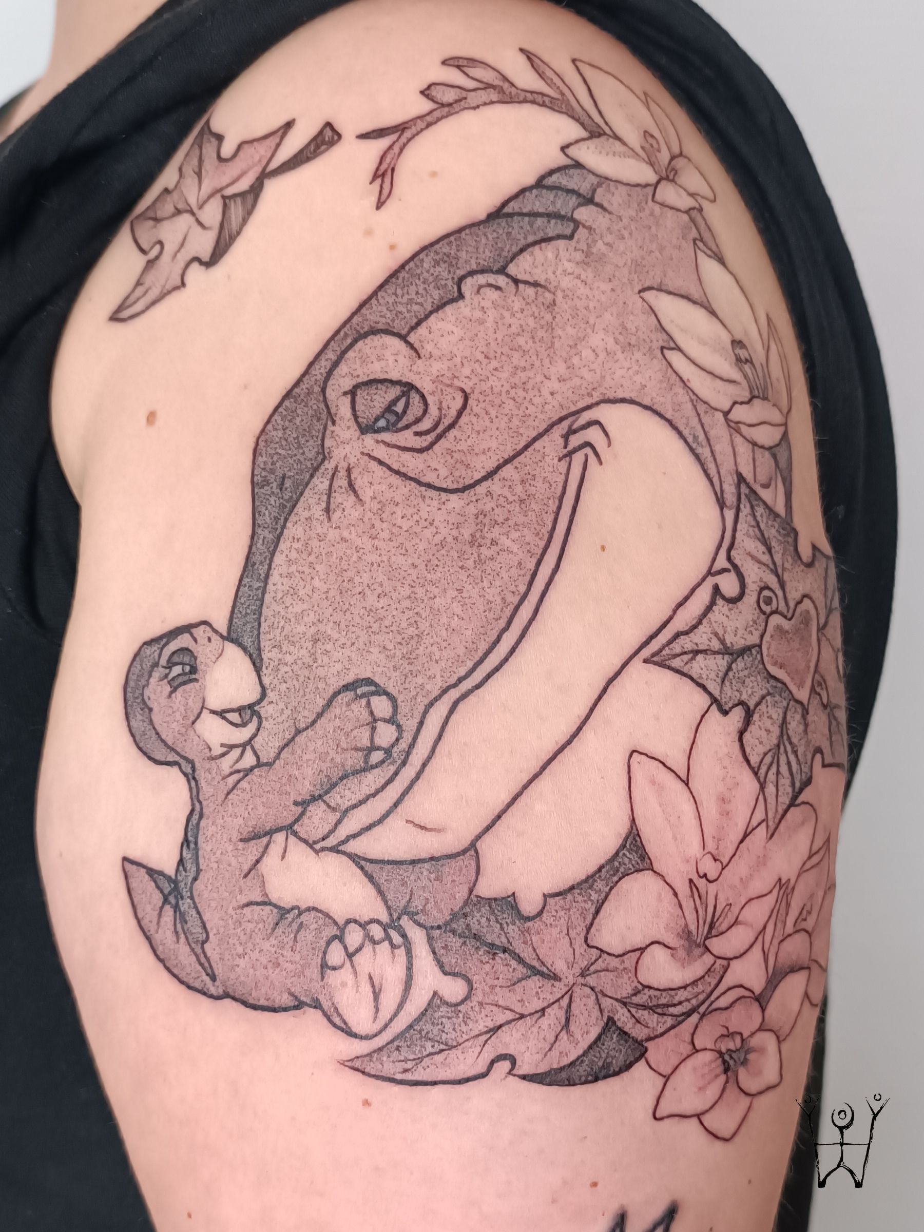 Littlefoot und Mutter als Tattoo