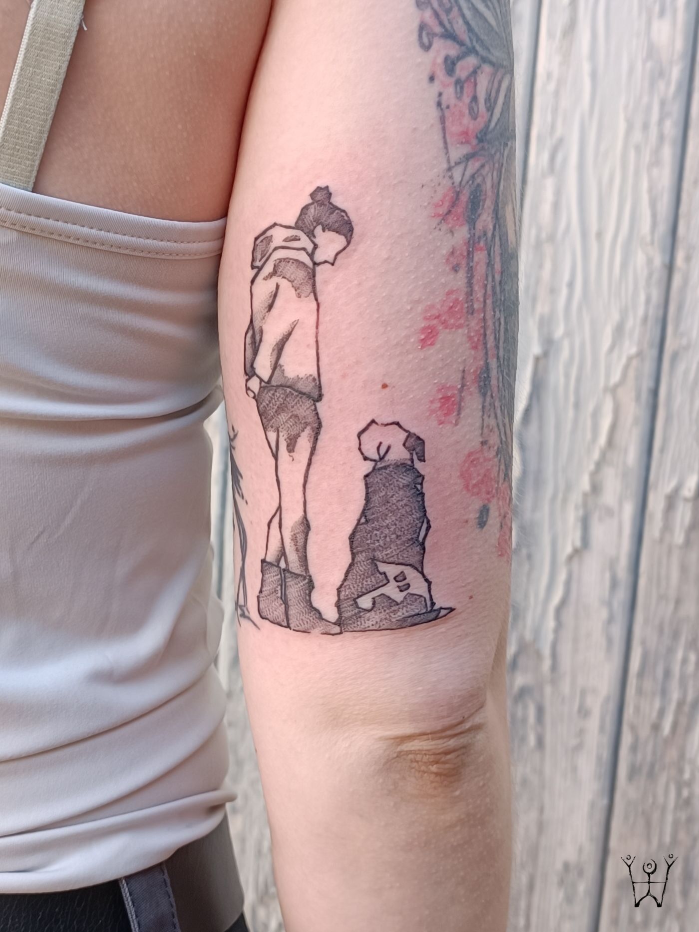 Hund und Herrchen Tattoo