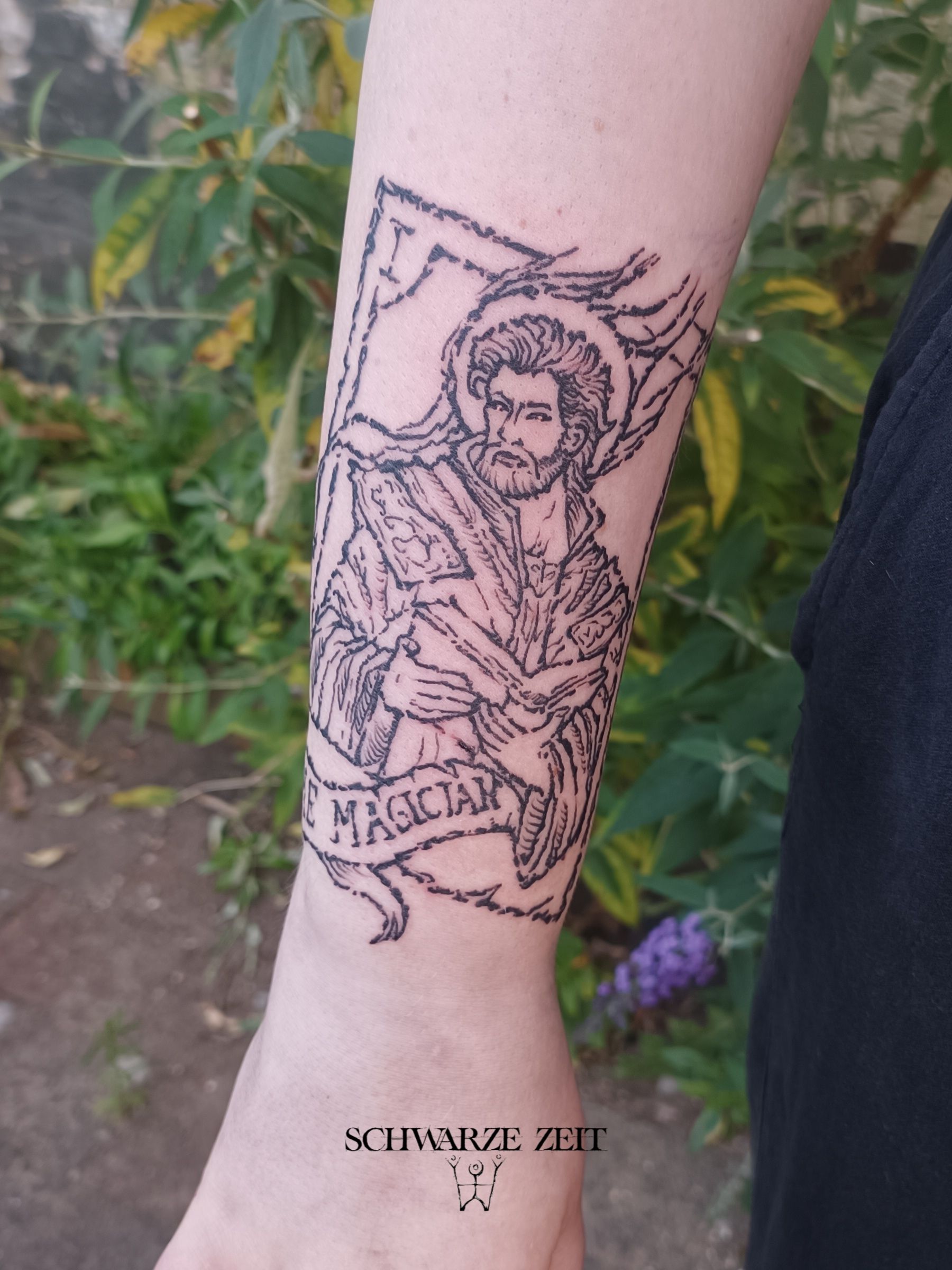 Gale aus Baldurs Gate 3 in Woodcut style