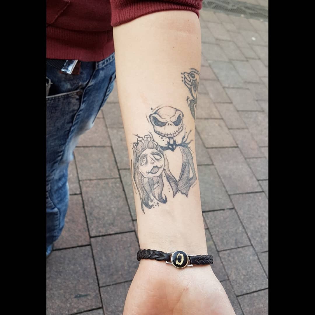 Jack Skullington NBC Nightmare before Christmas  Tattoo,  Sketchy Tattoo, Sketchtattoo Sketch, Flensburg Schwarze Zeit Schwarzezeittattoo
