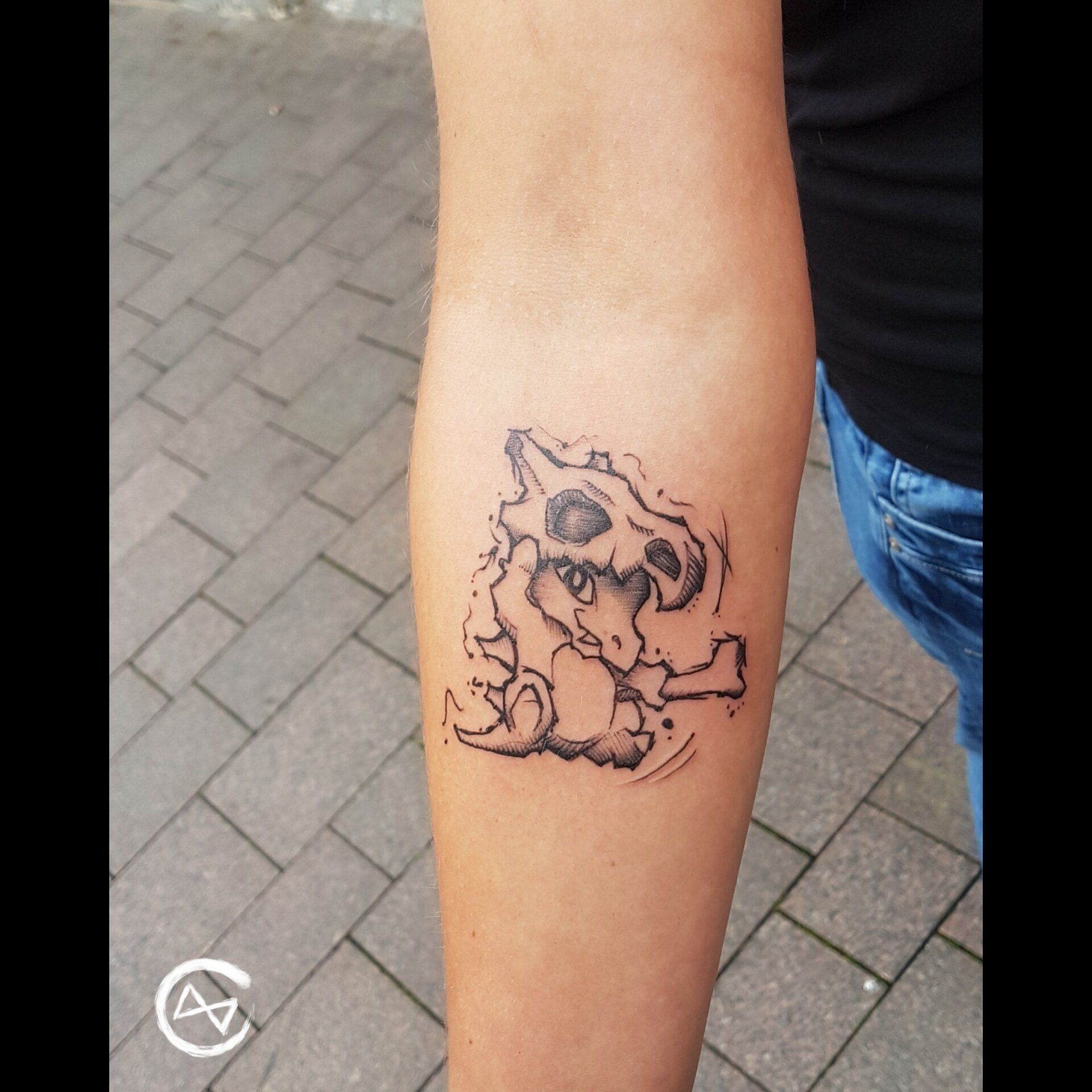 Tragosso Pokemon Tattoo, Sketchy Tattoo, Sketchtattoo Sketch, Flensburg Schwarze Zeit Schwarzezeittattoo