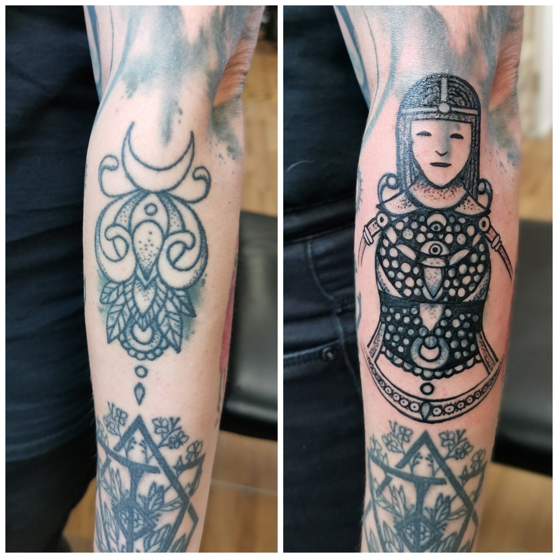 Freya Tattoo Nordic Dotwork Schwarze Zeit Schwarzezeit Tattoostudio Tattoo