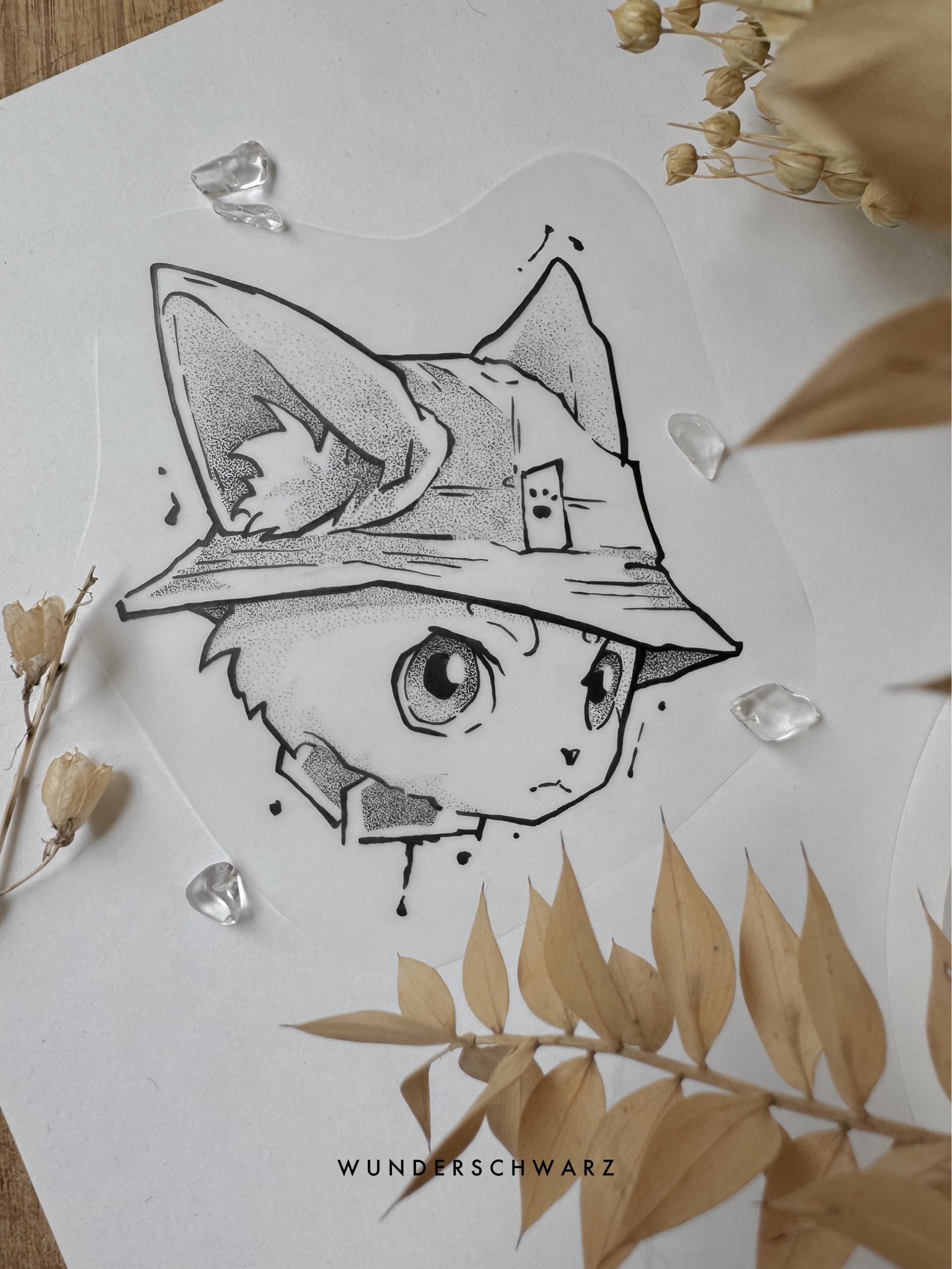 Zeichnung von Katze als Wanna Do