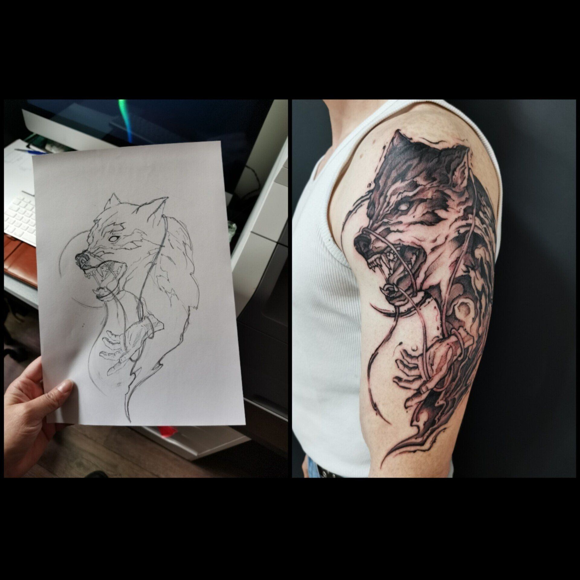 Fenris Tyr Tattoo Nordic Dotwork Schwarze Zeit Schwarzezeit Tattoostudio Tattoo