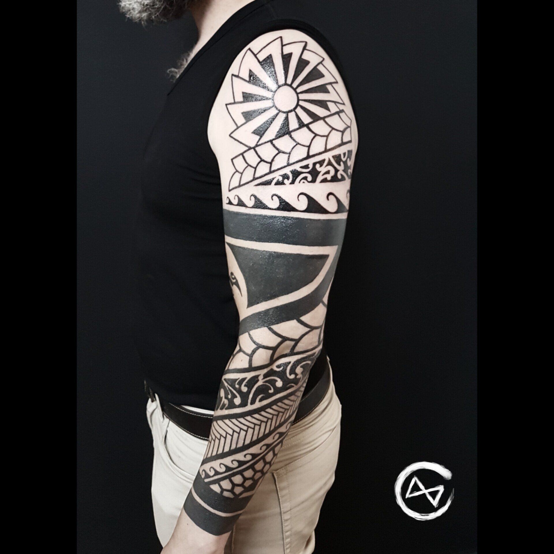 Polynesian Sleeve Tattoo