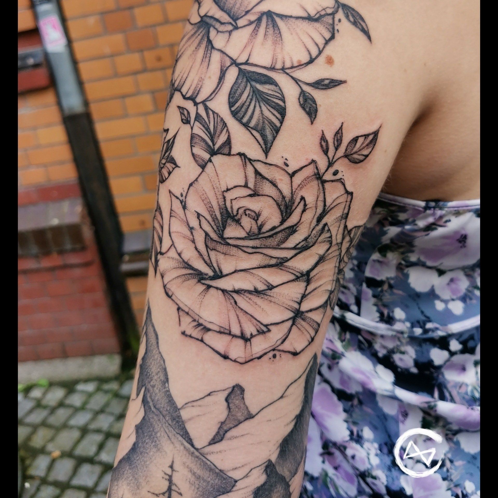 Sketchy Rose Tattoo, Sketch Tattoo, Sketchartist, Flensburg Tattoo , Schwarze Zeit Tattoo