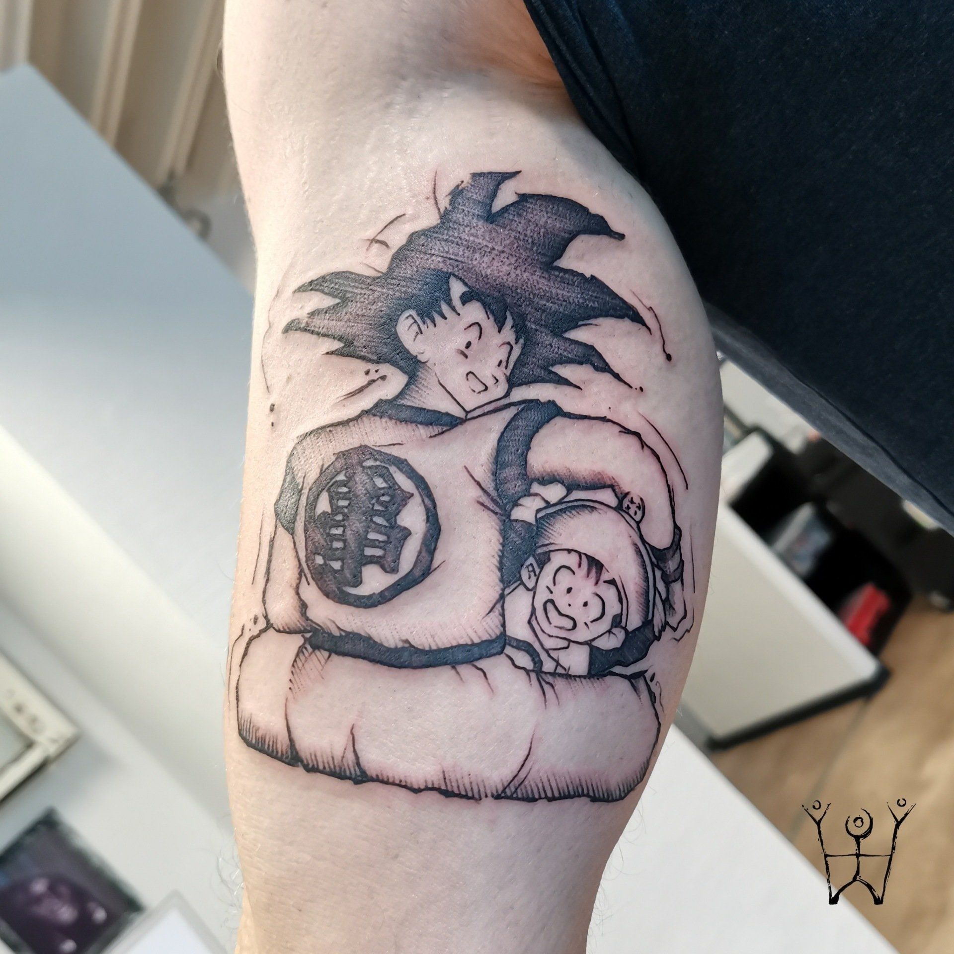 Son Goku Son Gohan, Anime Manga Tattoo, Sketchy Tattoo, Sketchtattoo Sketch, Flensburg Schwarze Zeit Schwarzezeittattoo