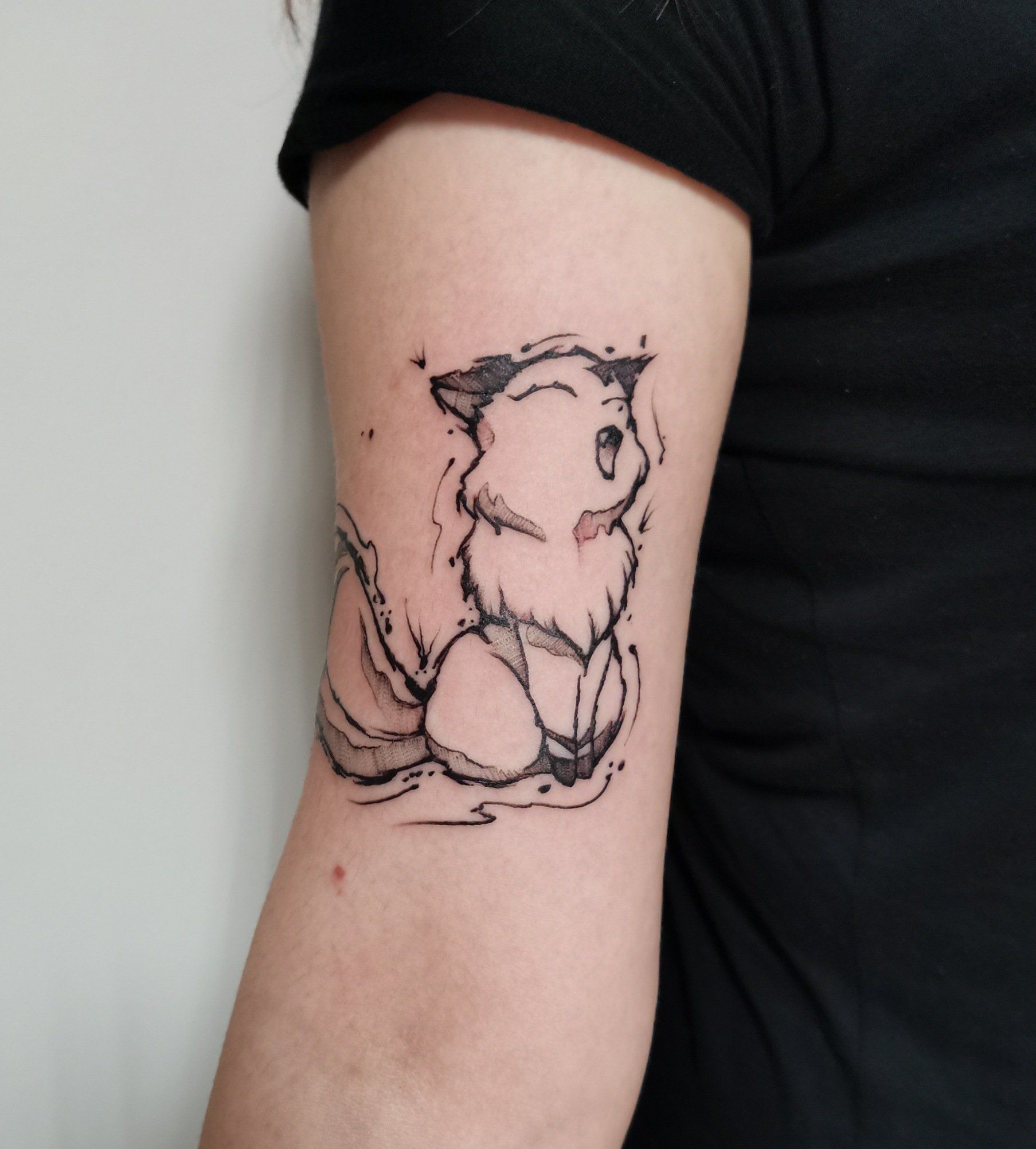 Kira Kirara Cat Inyasha Anime Manga Tattoo,  Sketchy Tattoo, Sketchtattoo Sketch, Flensburg Schwarze Zeit Schwarzezeittattoo
