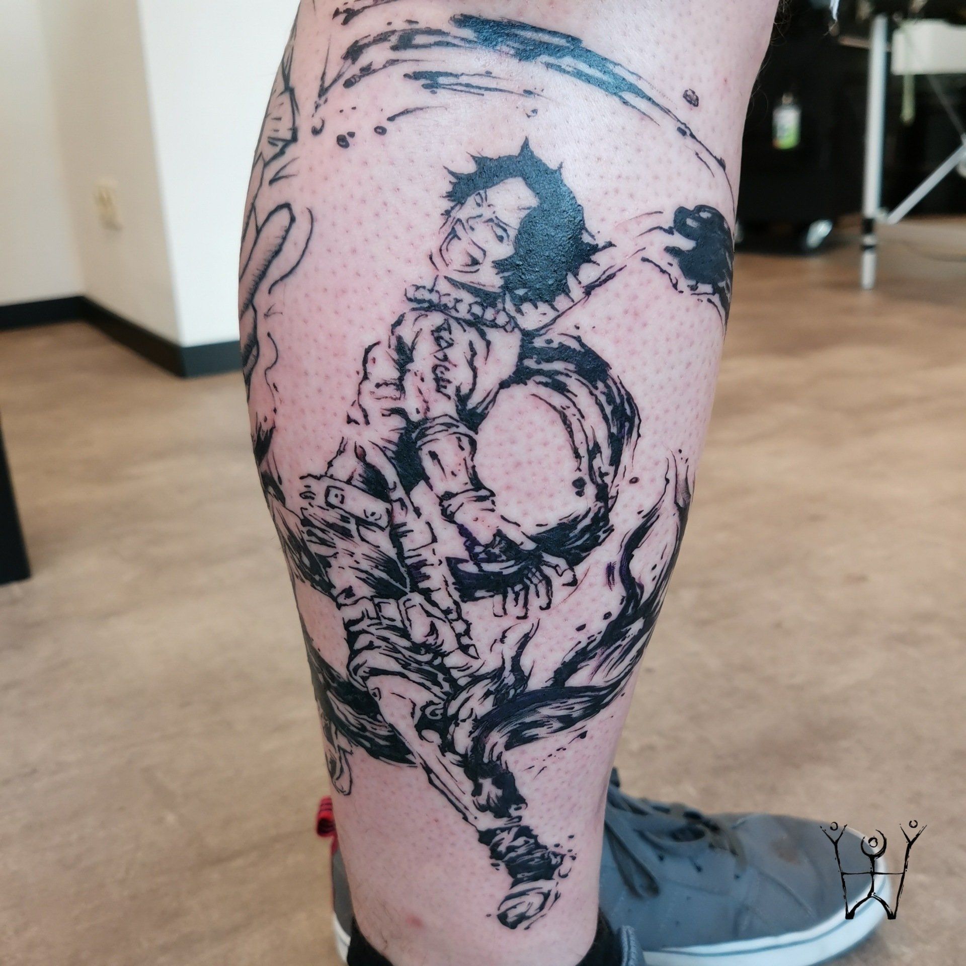 Ruffy Monkey D Luffy , Anime Manga Tattoo Art Brushstyle Brush Tattoo, Brushart, Sumi-E Sumi Tattoo ink, Flensburg Tattoo Studio, Schwarze Zeit Tattoo